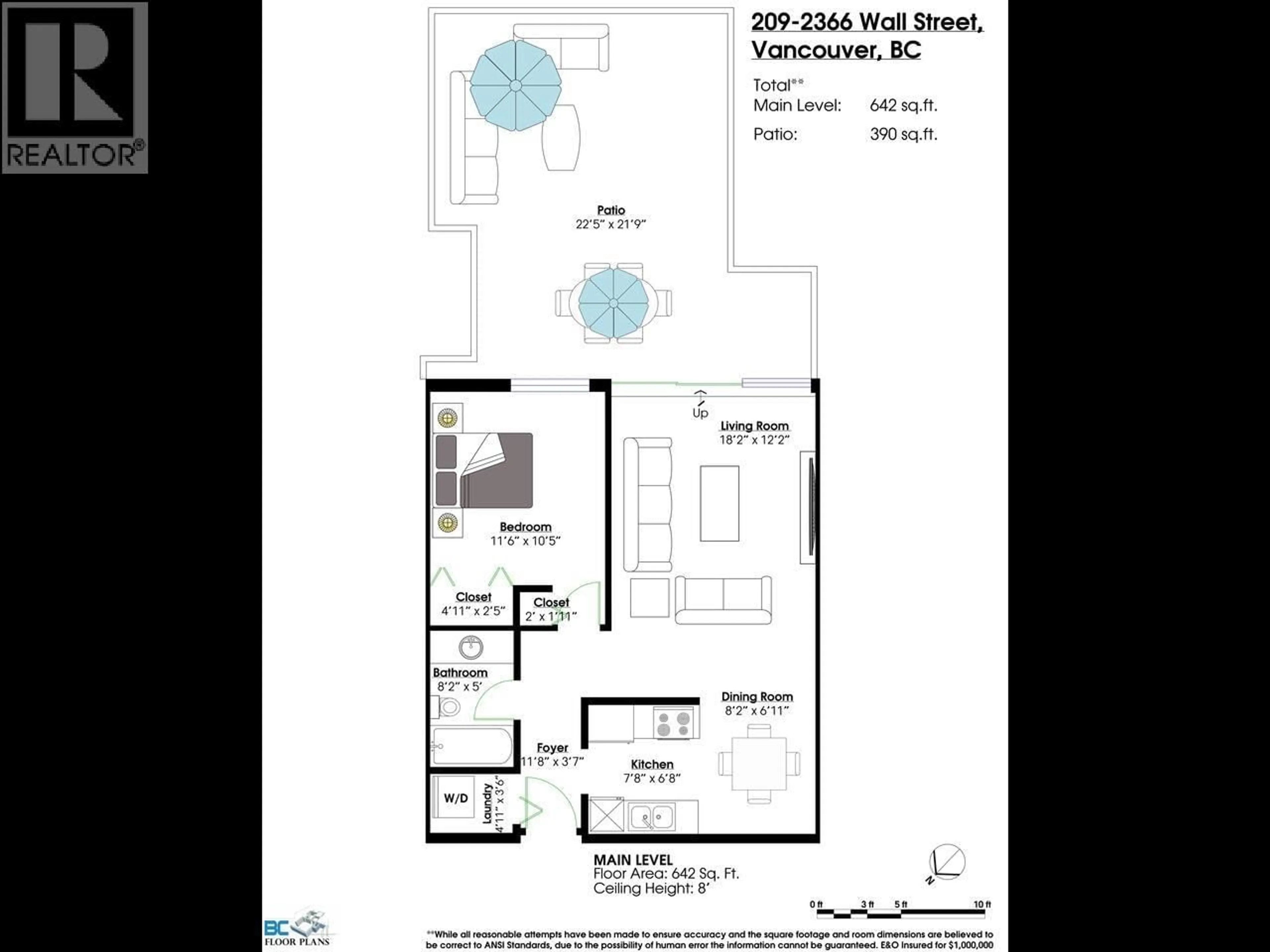 Floor plan for 209 - 2366 WALL STREET, Vancouver British Columbia V5L4Y1
