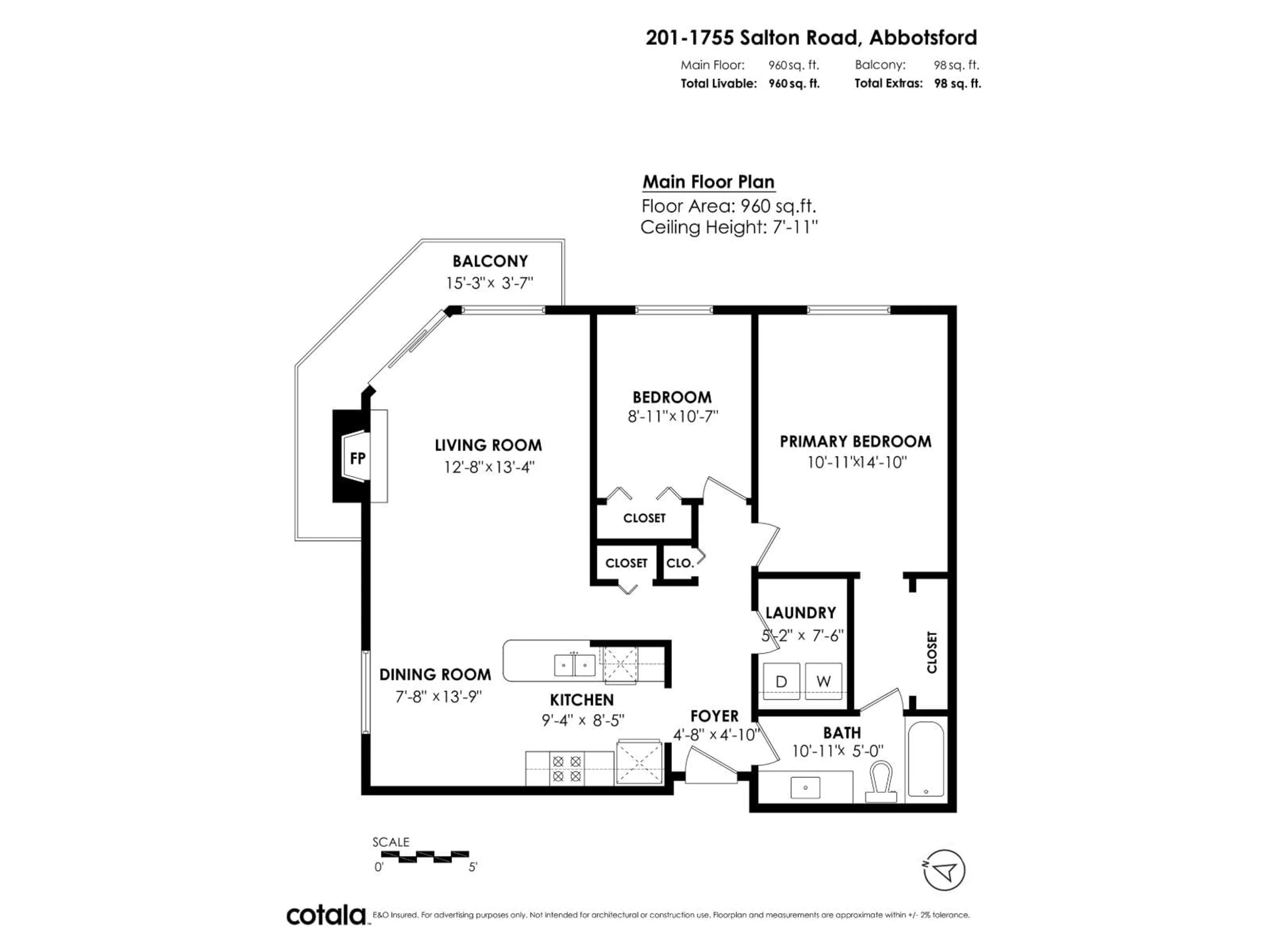 Floor plan for 201 - 1755 SALTON, Abbotsford British Columbia V2S7C5