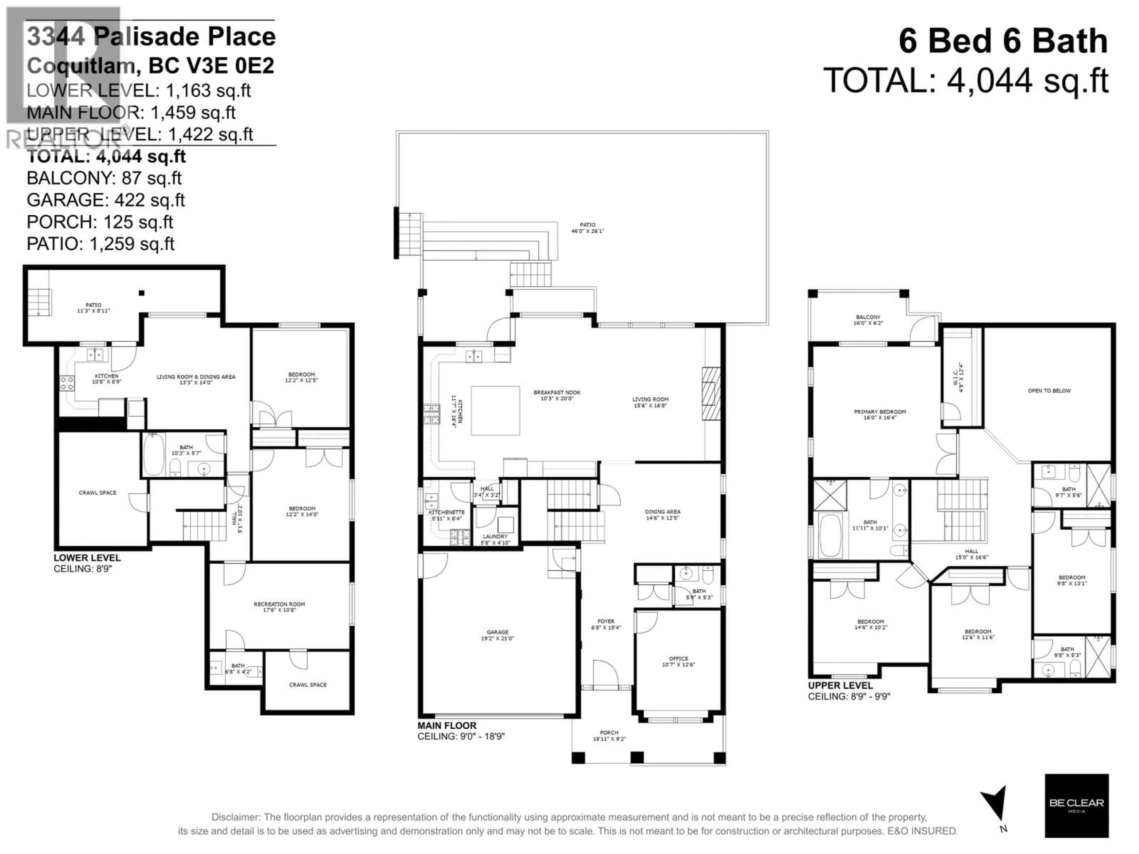 Floor plan for 3344 PALISADE PLACE, Coquitlam British Columbia V3E0E2