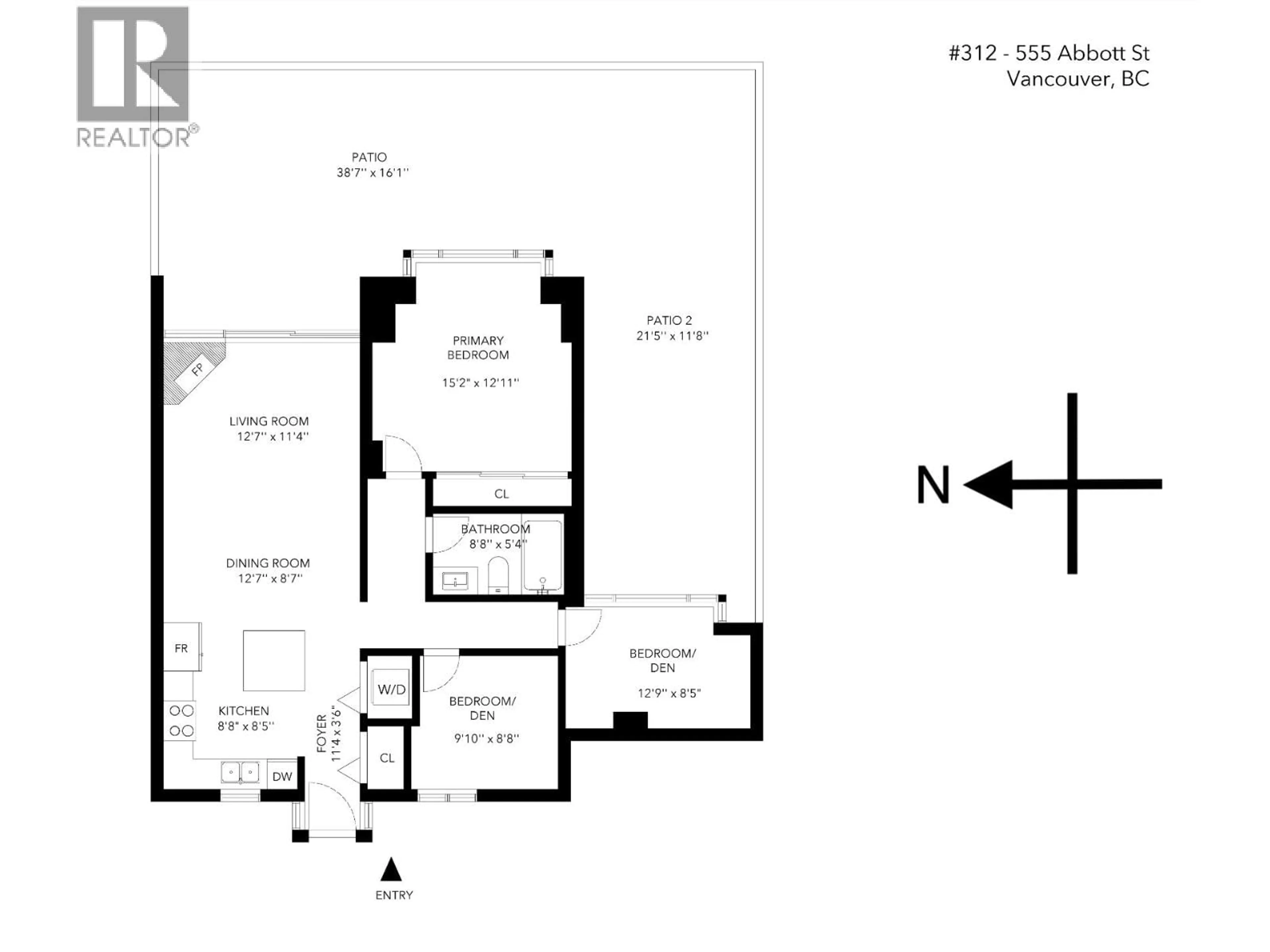 Floor plan for 311 - 555 ABBOTT STREET, Vancouver British Columbia V6B6B8