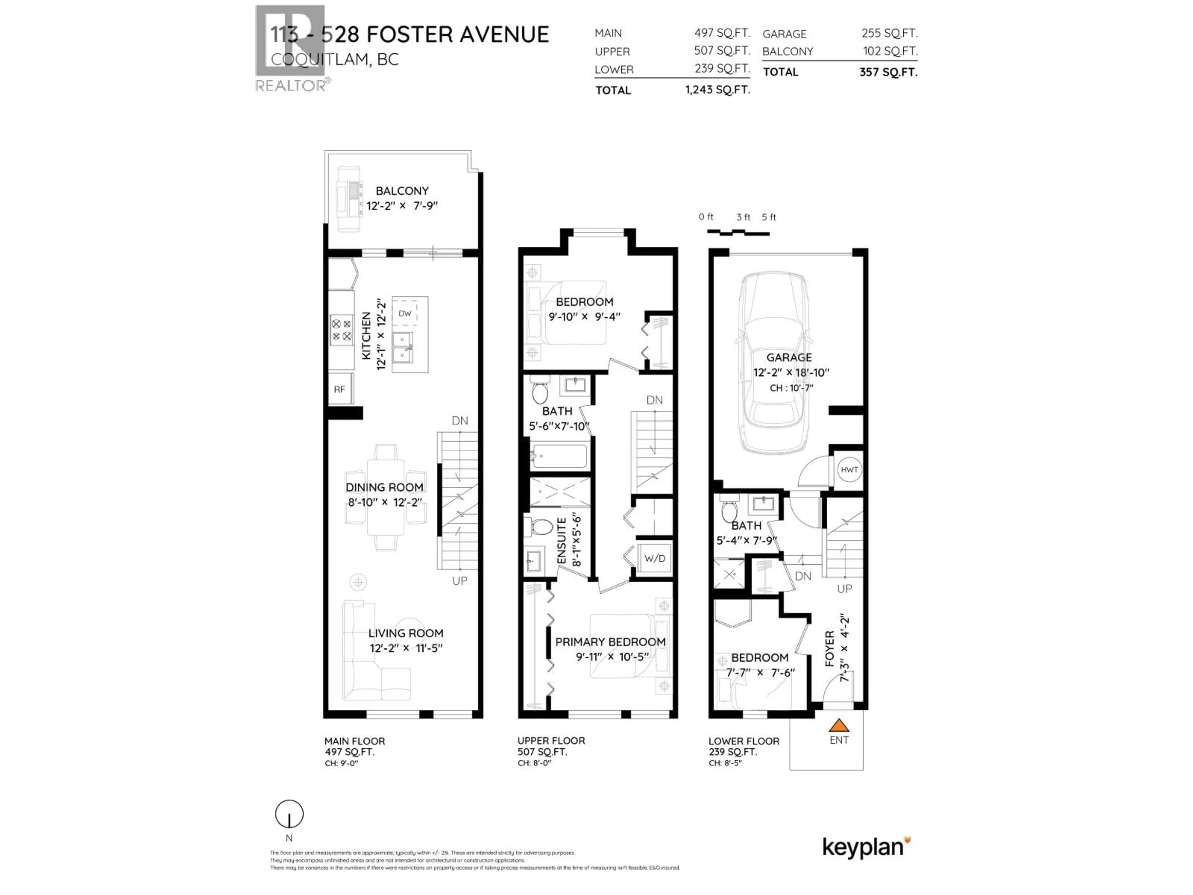 Floor plan for 113 - 528 FOSTER AVENUE, Coquitlam British Columbia V3J0E3