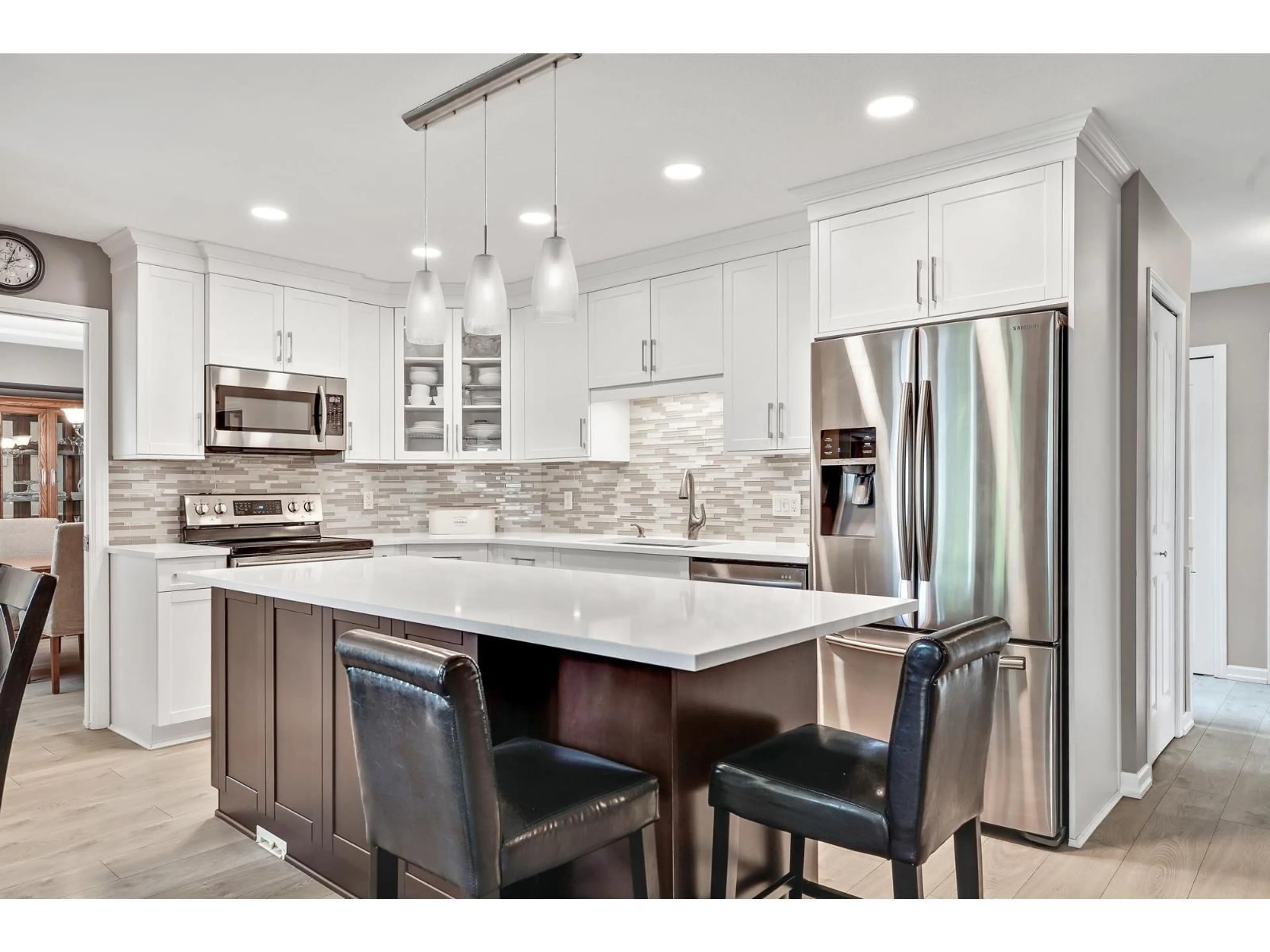 Contemporary kitchen, ceramic/tile floor for 5910 133, Surrey British Columbia V3X2N6