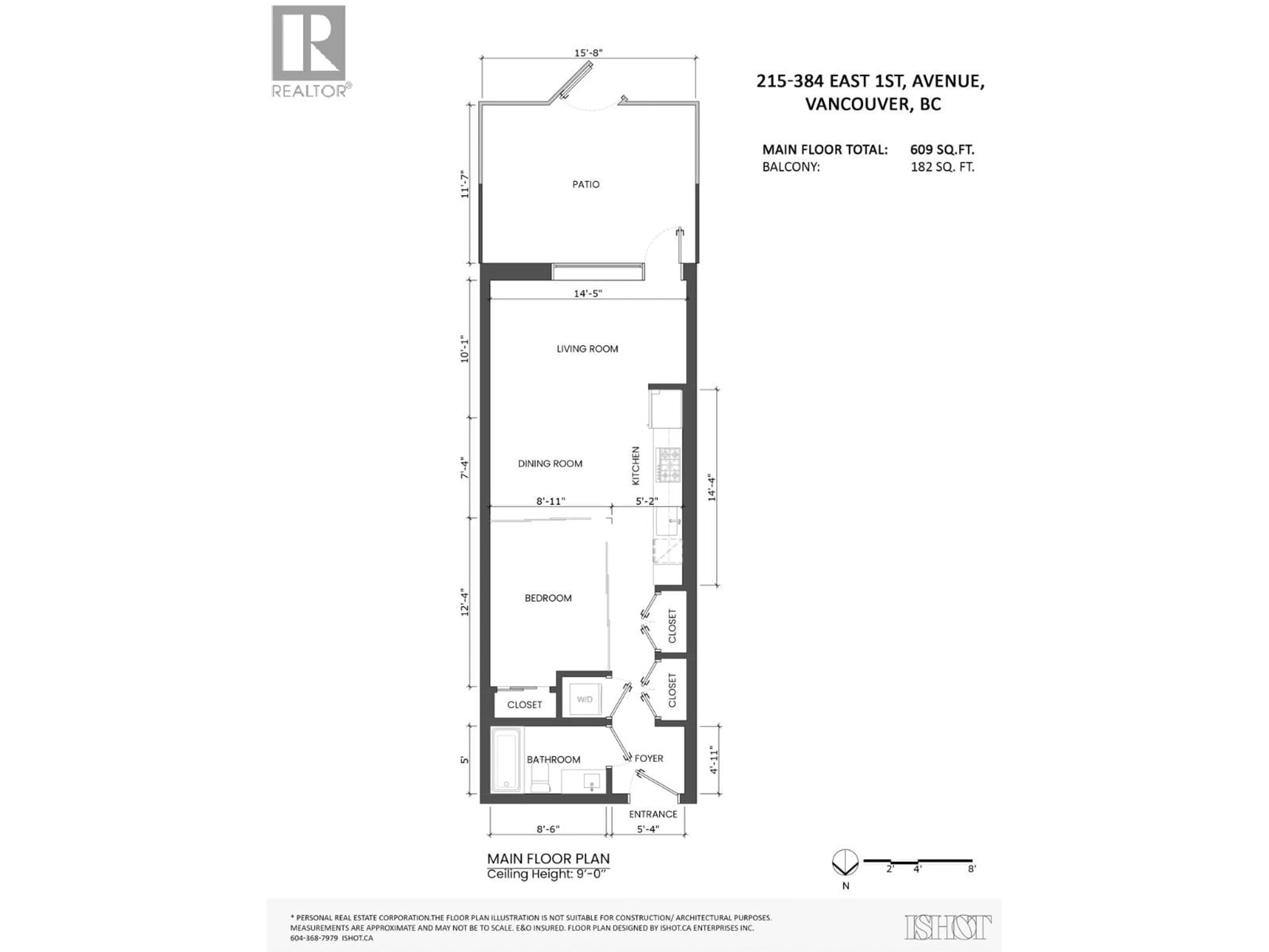 Floor plan for 215 - 384 1ST AVENUE, Vancouver British Columbia V5T0G5