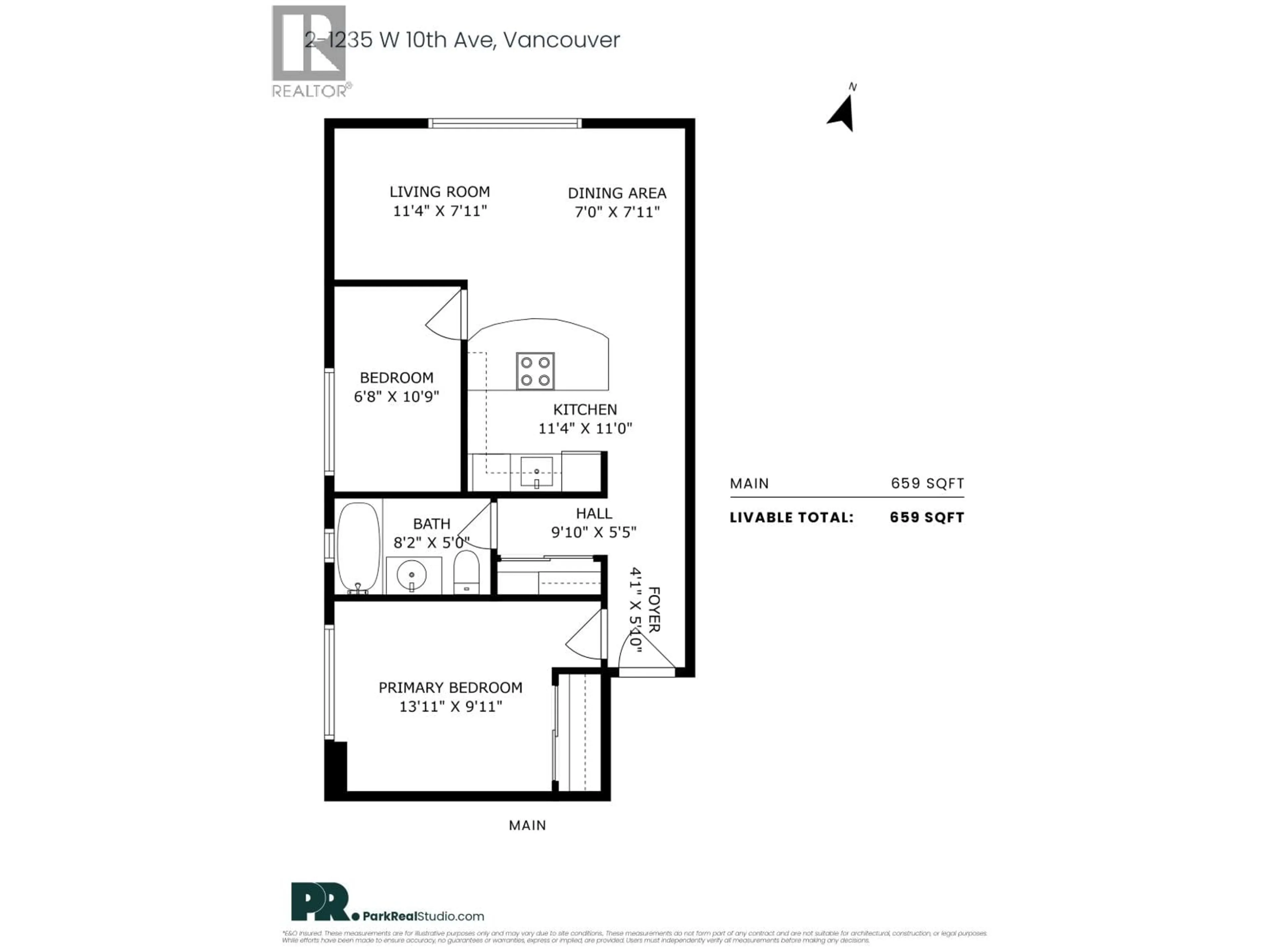 Floor plan for 2 - 1235 10TH AVENUE, Vancouver British Columbia V6H1J5