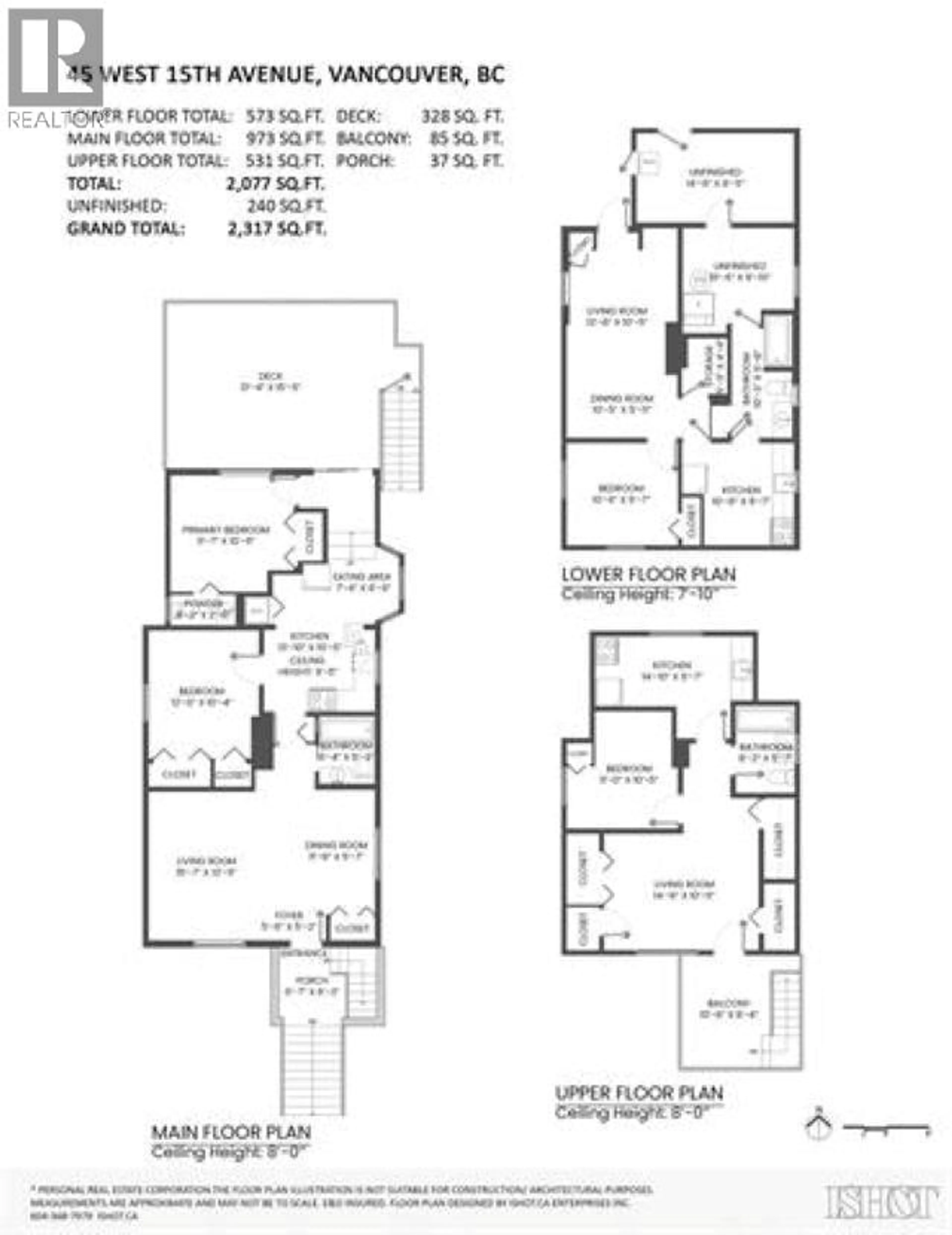Floor plan for 45 15TH AVENUE, Vancouver British Columbia V5Y1X7