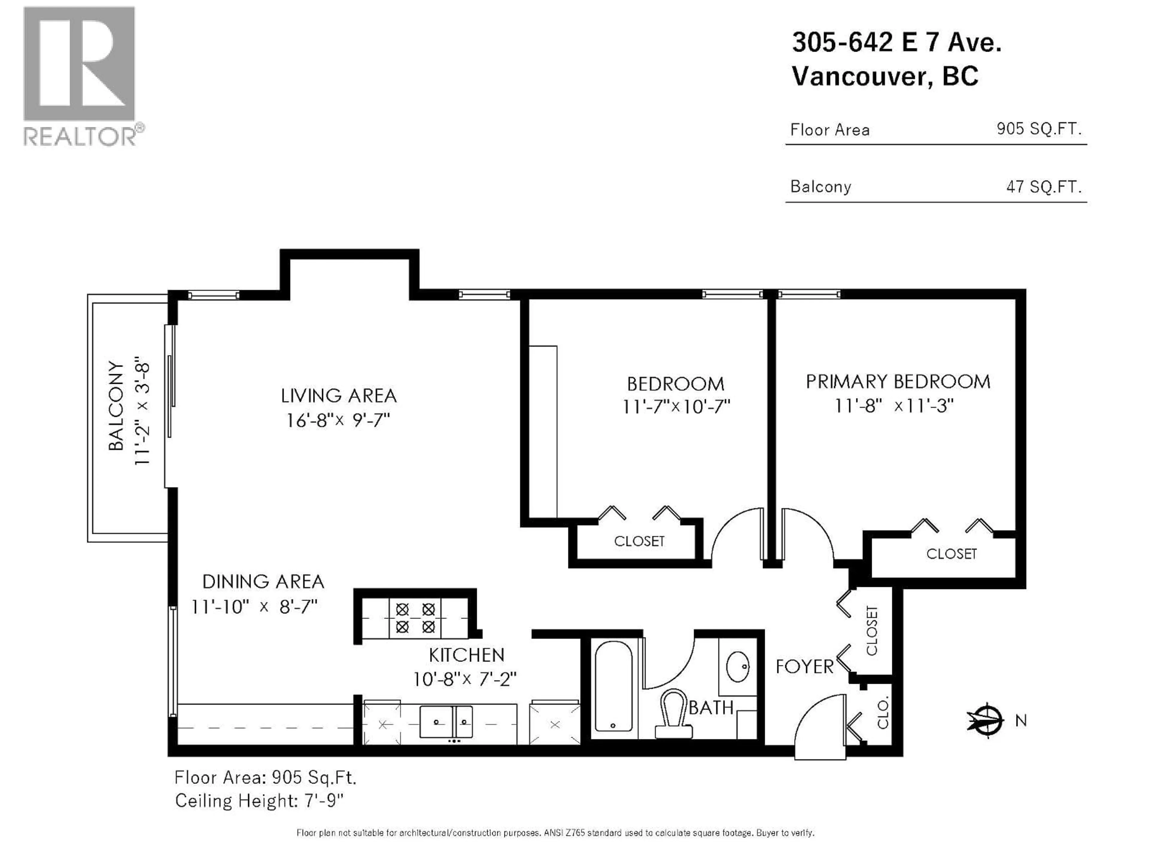 Floor plan for 305 - 642 7TH AVENUE, Vancouver British Columbia V5T1P1