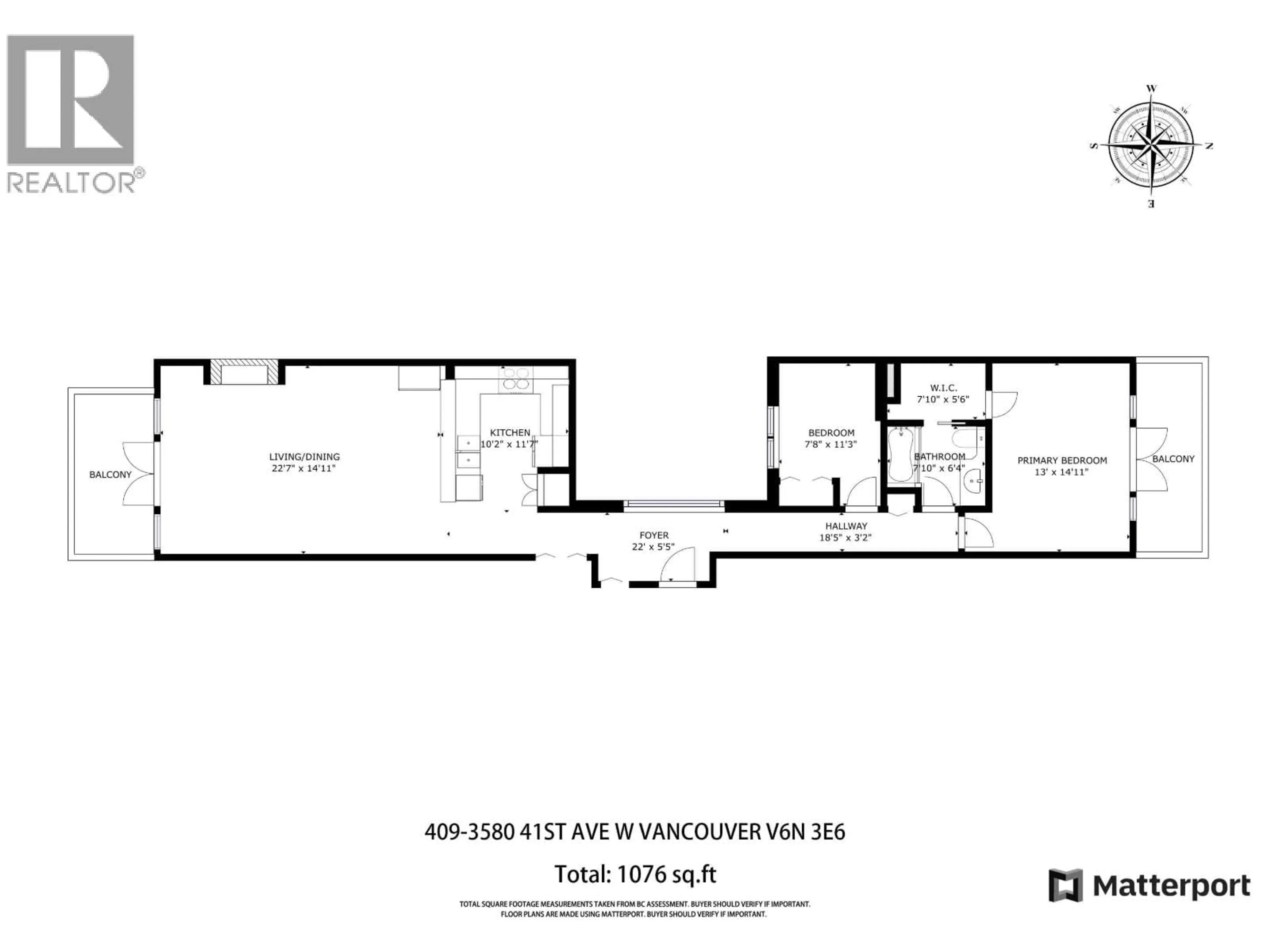 Floor plan for 409 - 3580 41ST AVENUE, Vancouver British Columbia V6N3E6