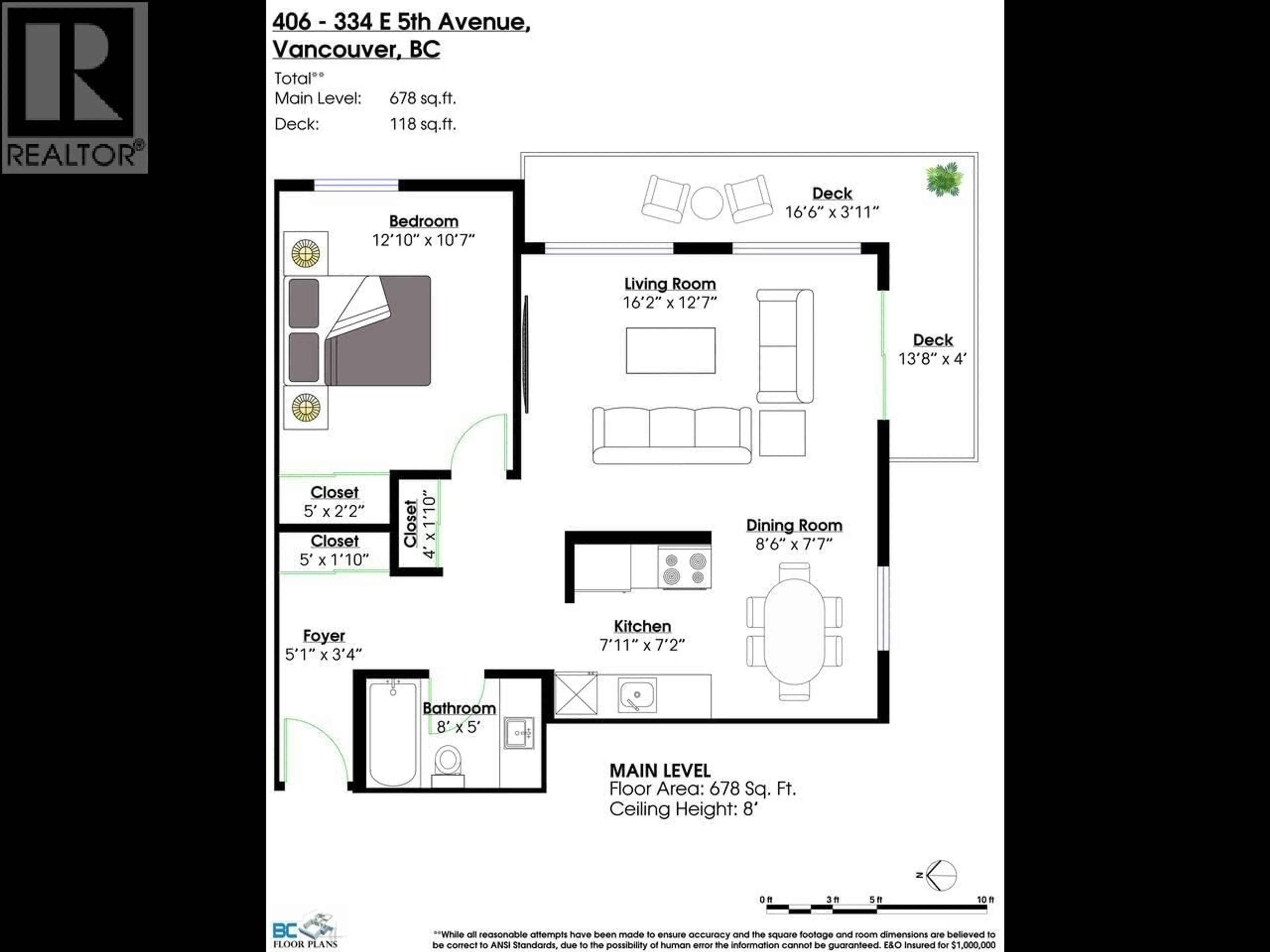 Floor plan for 406 - 334 5TH AVENUE, Vancouver British Columbia V5T1H4