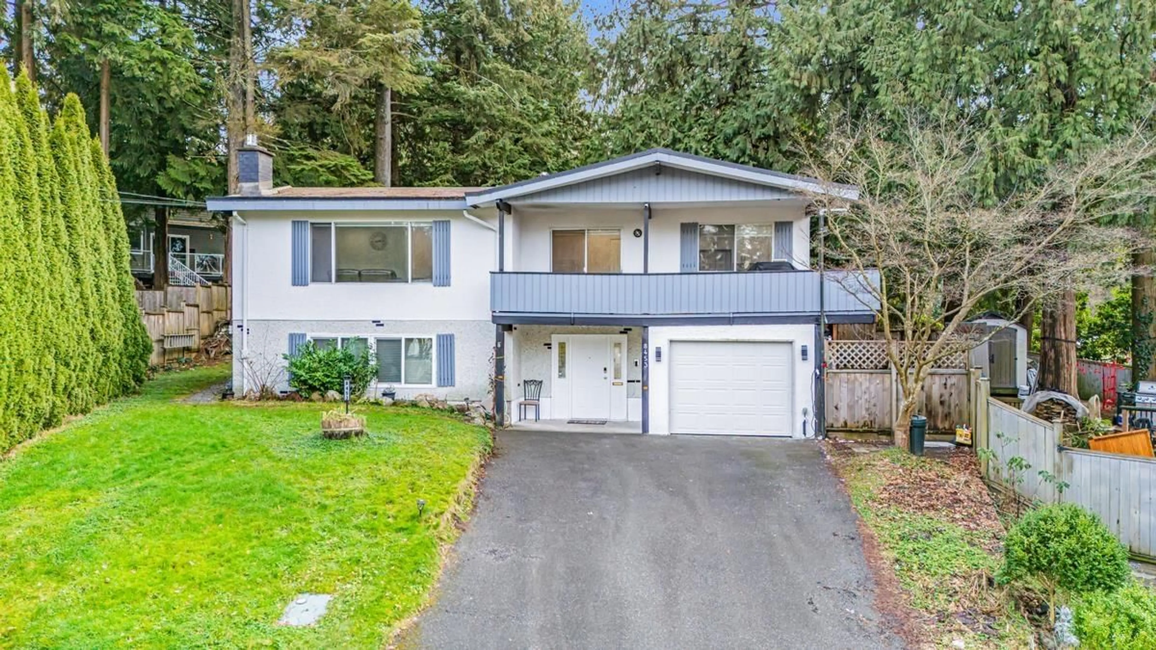 Home with vinyl exterior material, street for 8453 KARR, Delta British Columbia V4C3X8