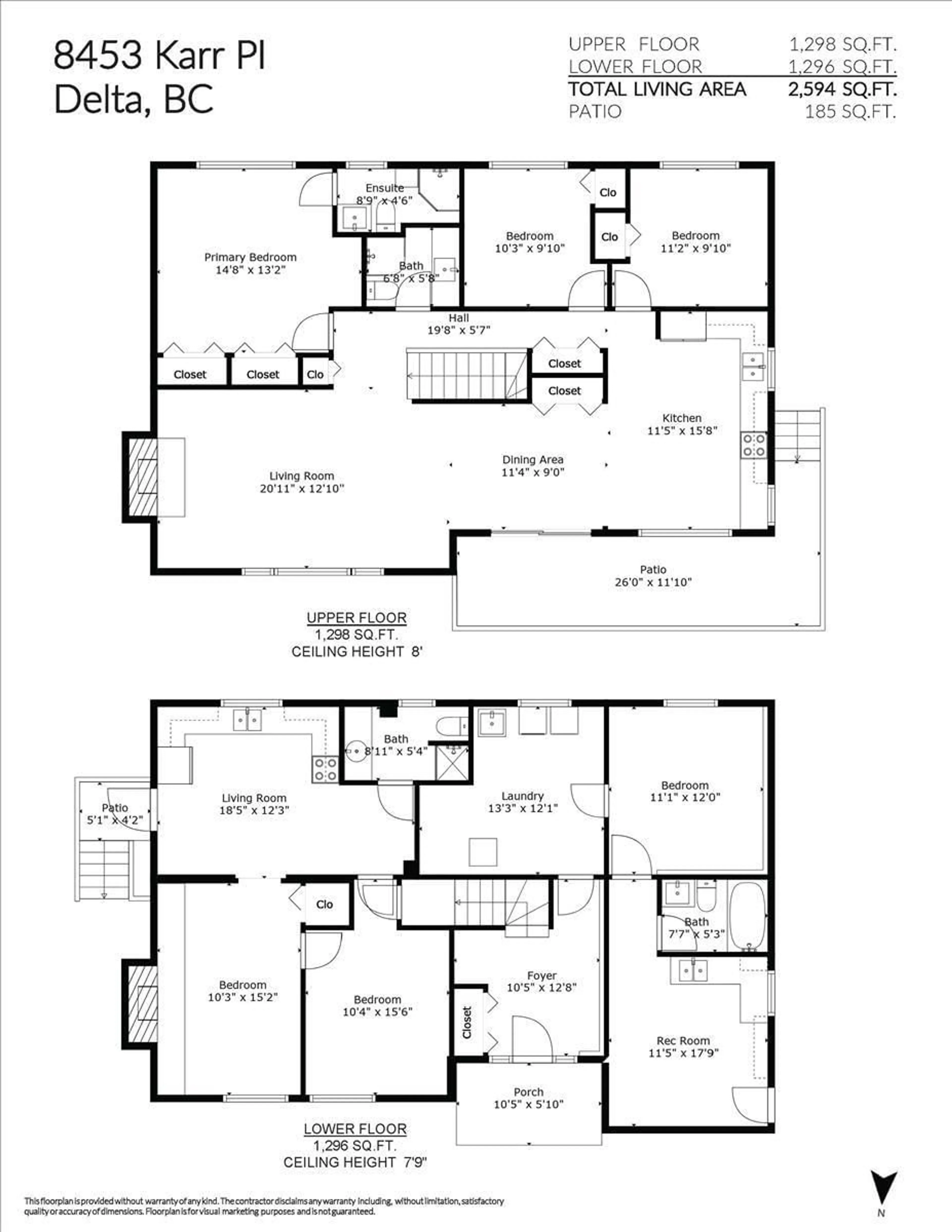Floor plan for 8453 KARR, Delta British Columbia V4C3X8