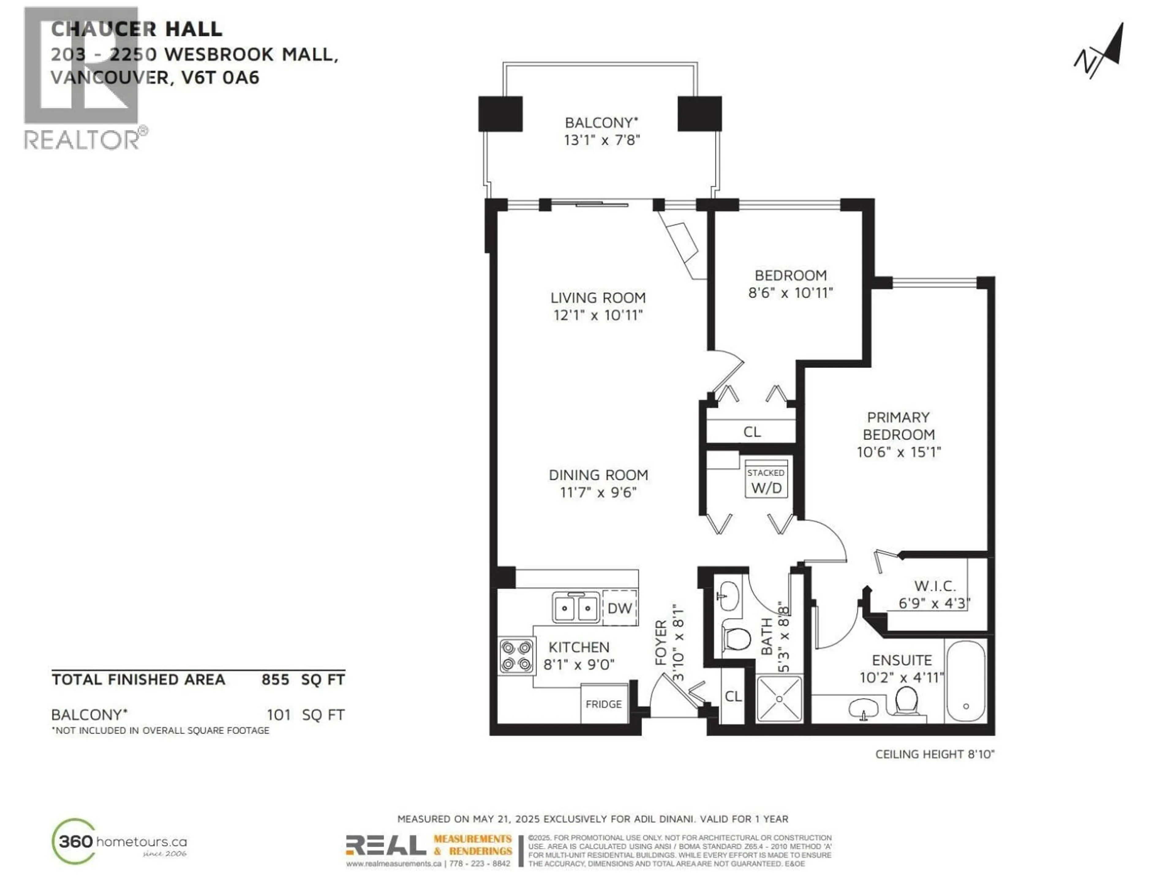Floor plan for 203 - 2250 WESBROOK MALL, Vancouver British Columbia V6T0A6