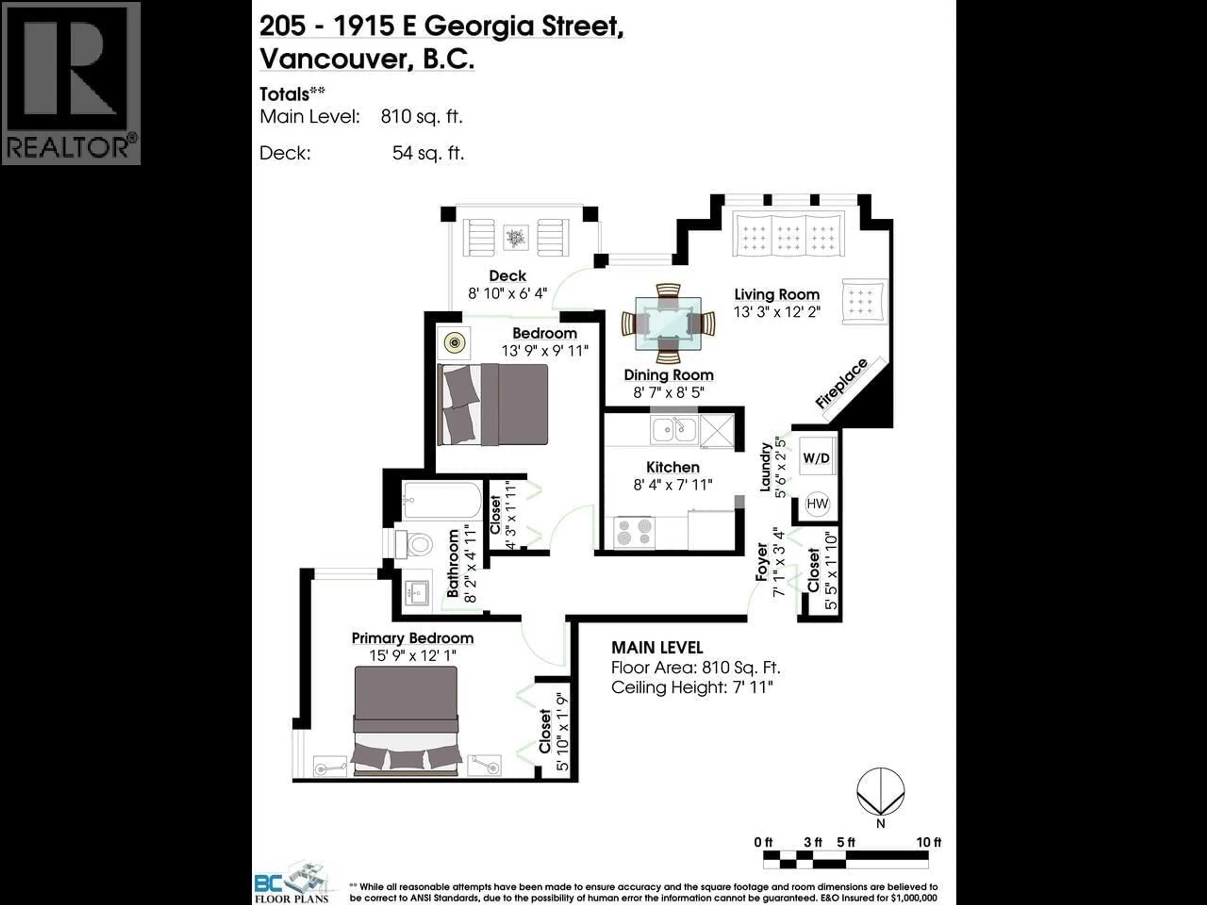 Floor plan for 205 - 1915 GEORGIA STREET, Vancouver British Columbia V5L2B7