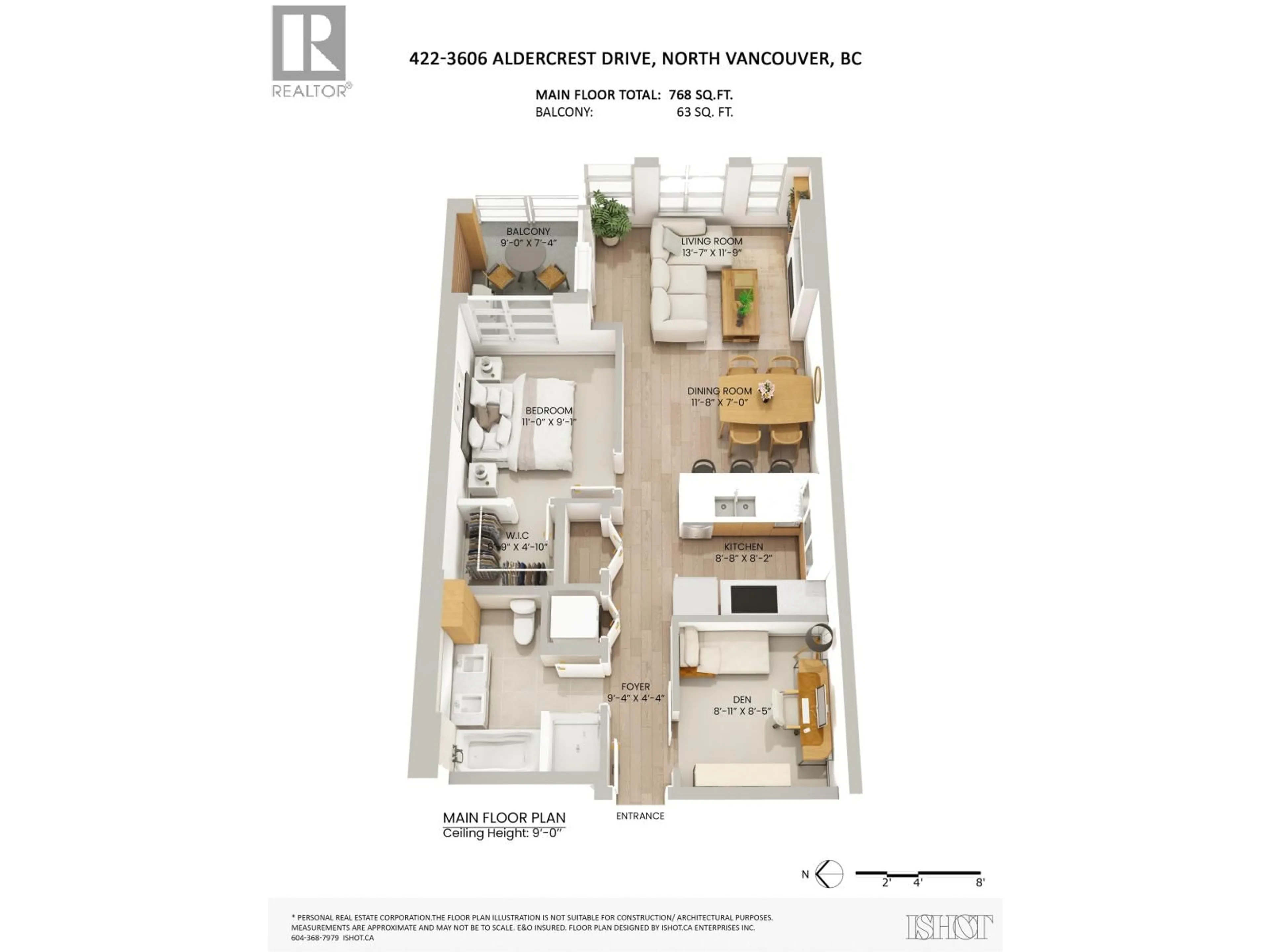 Floor plan for 422 - 3606 ALDERCREST DRIVE, North Vancouver British Columbia V7G0A3