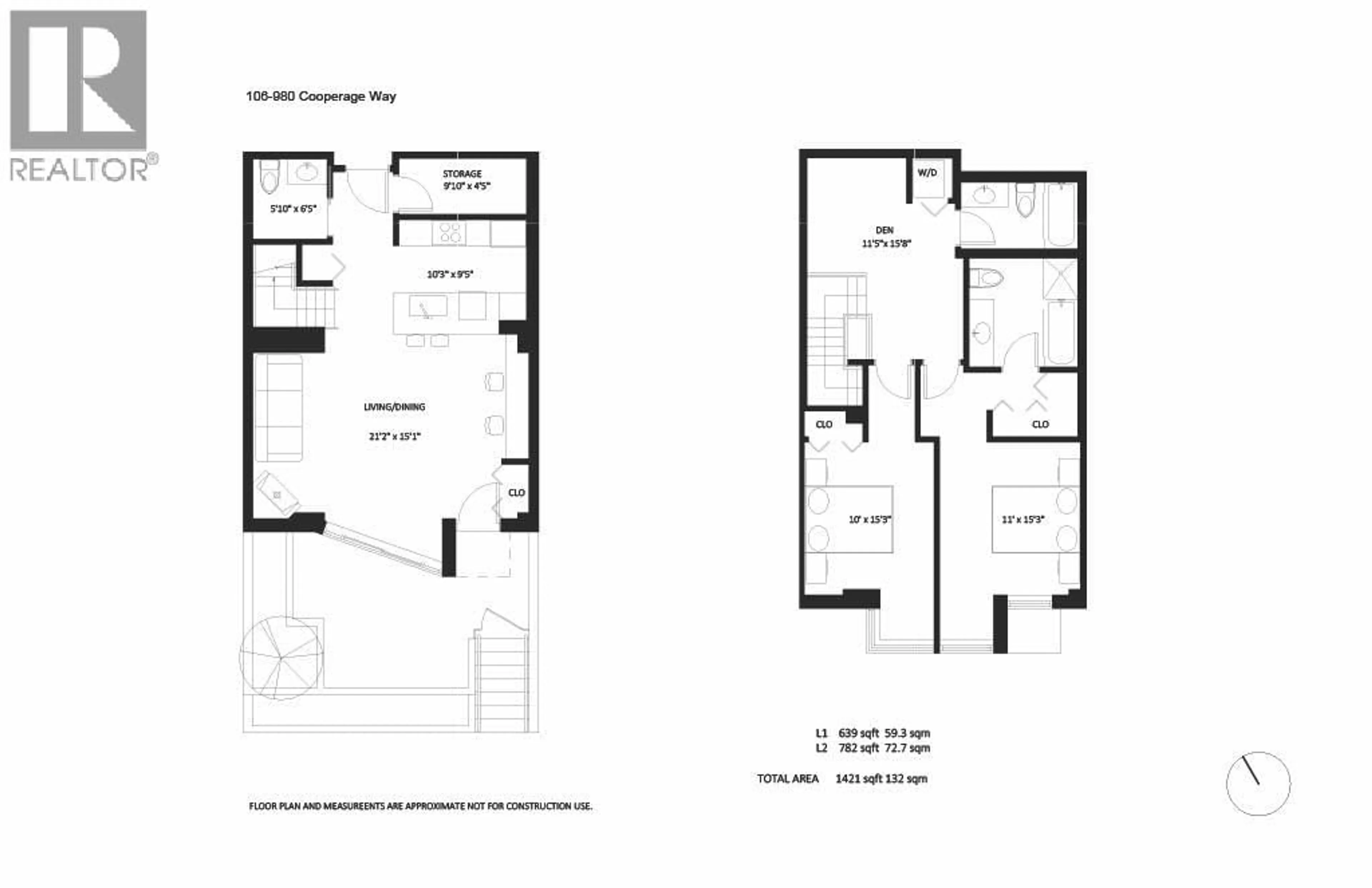 Floor plan for 106 - 980 COOPERAGE WAY, Vancouver British Columbia V6B0C3