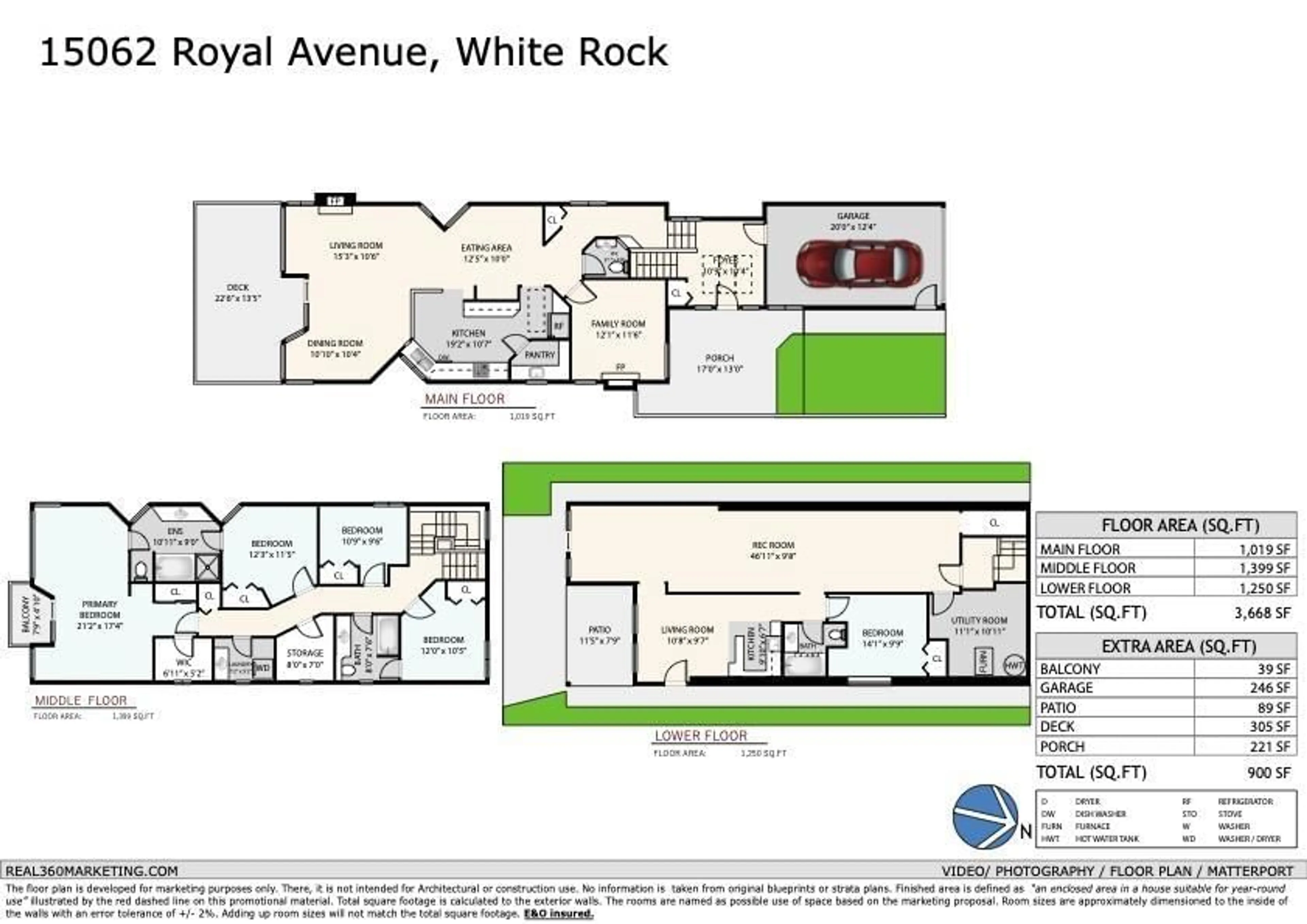Floor plan for 15062 ROYAL, White Rock British Columbia V4B1L9