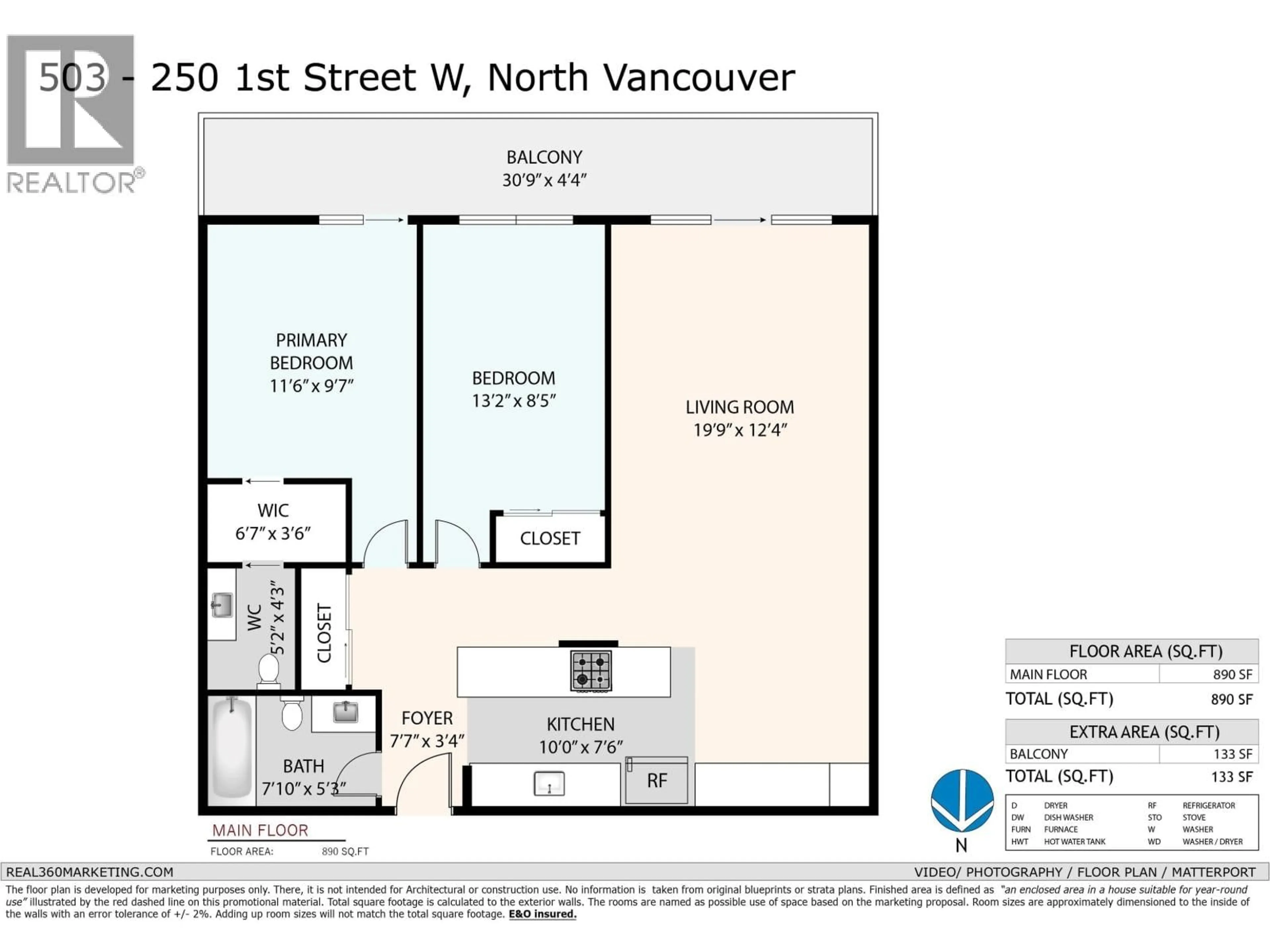 Floor plan for 503 - 250 1ST STREET, North Vancouver British Columbia V7M1B4