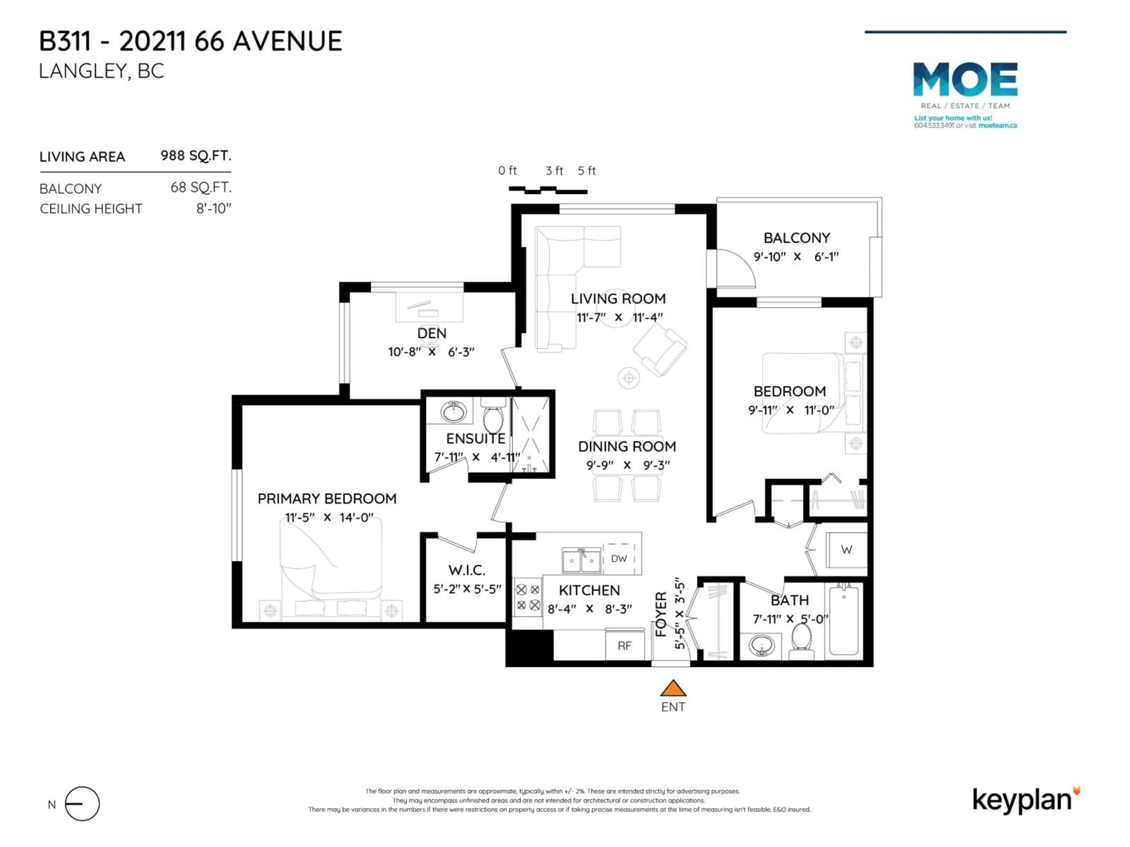 Floor plan for B311 - 20211 66, Langley British Columbia V2Y0L4