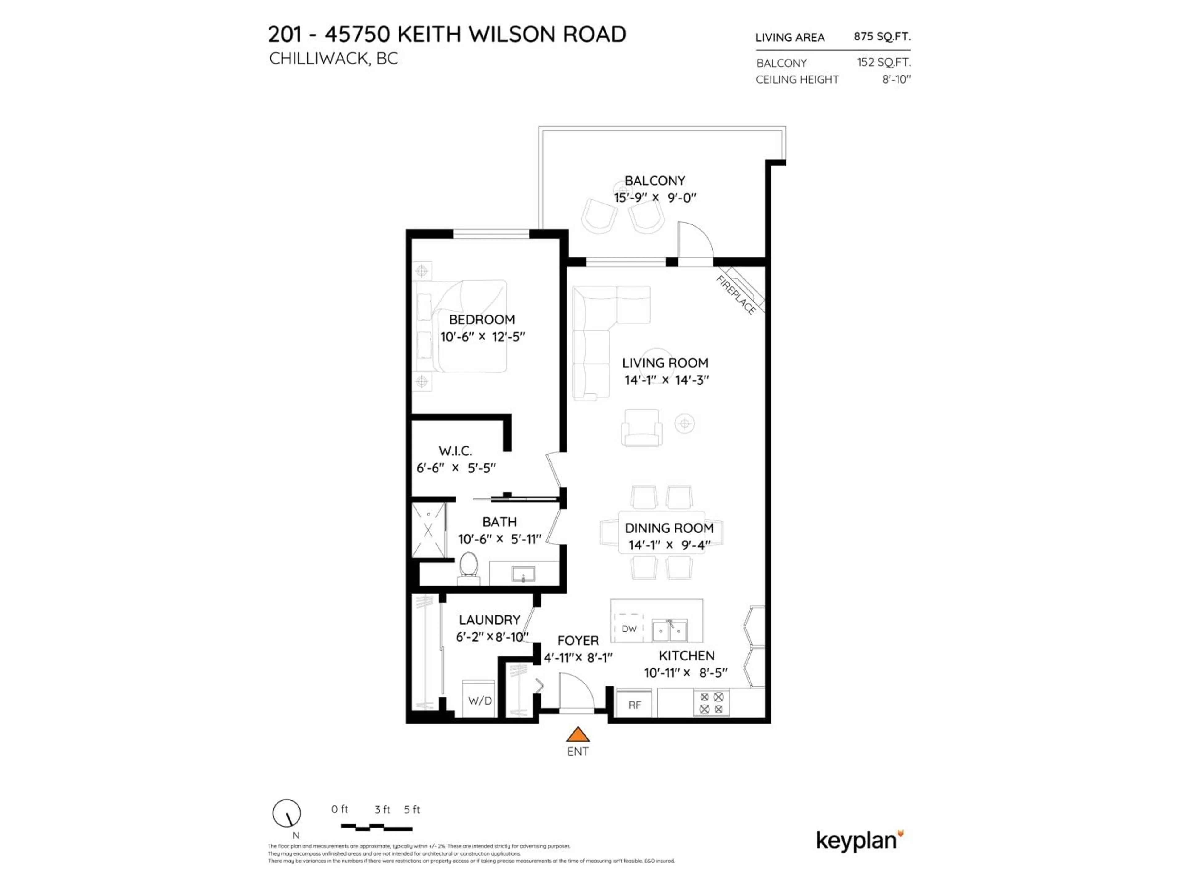 Floor plan for 201 - 45750 KEITH WILSON ROAD, Chilliwack British Columbia V2R0X3