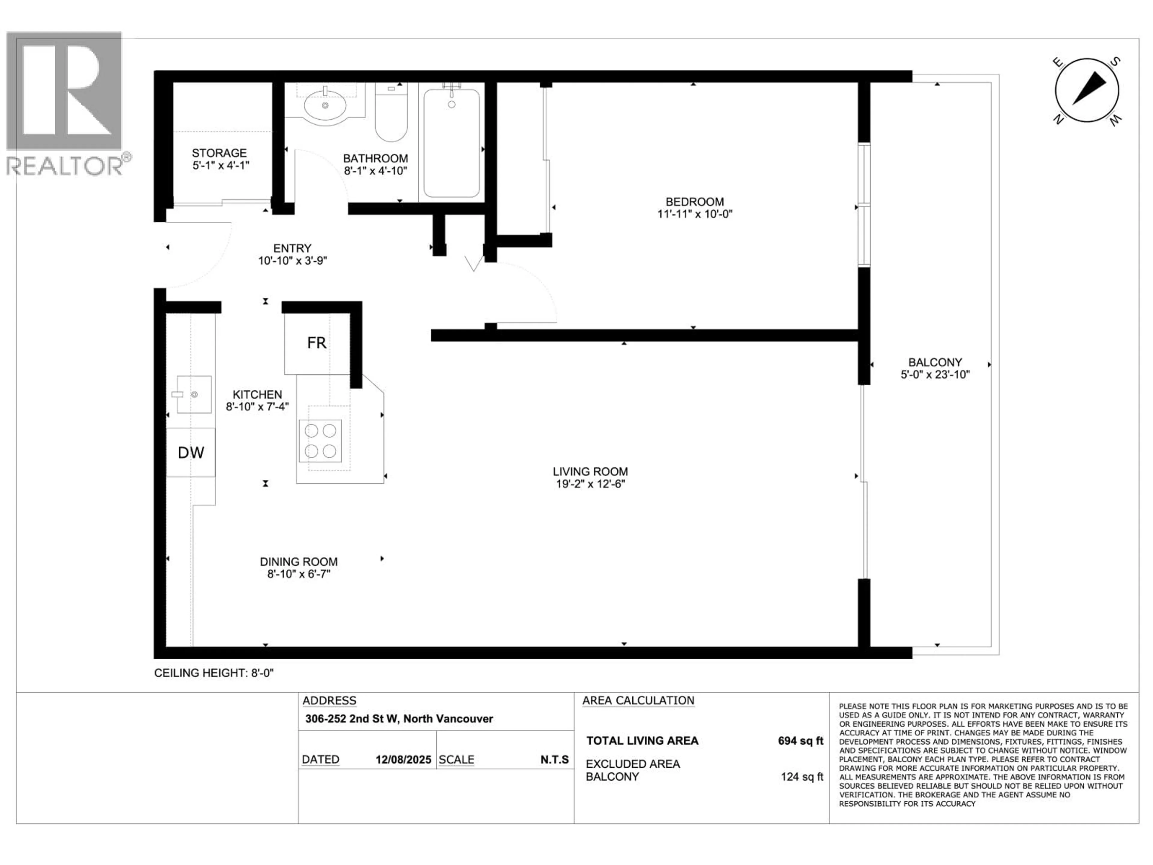Floor plan for 306 - 252 2ND STREET, North Vancouver British Columbia V7M1C8