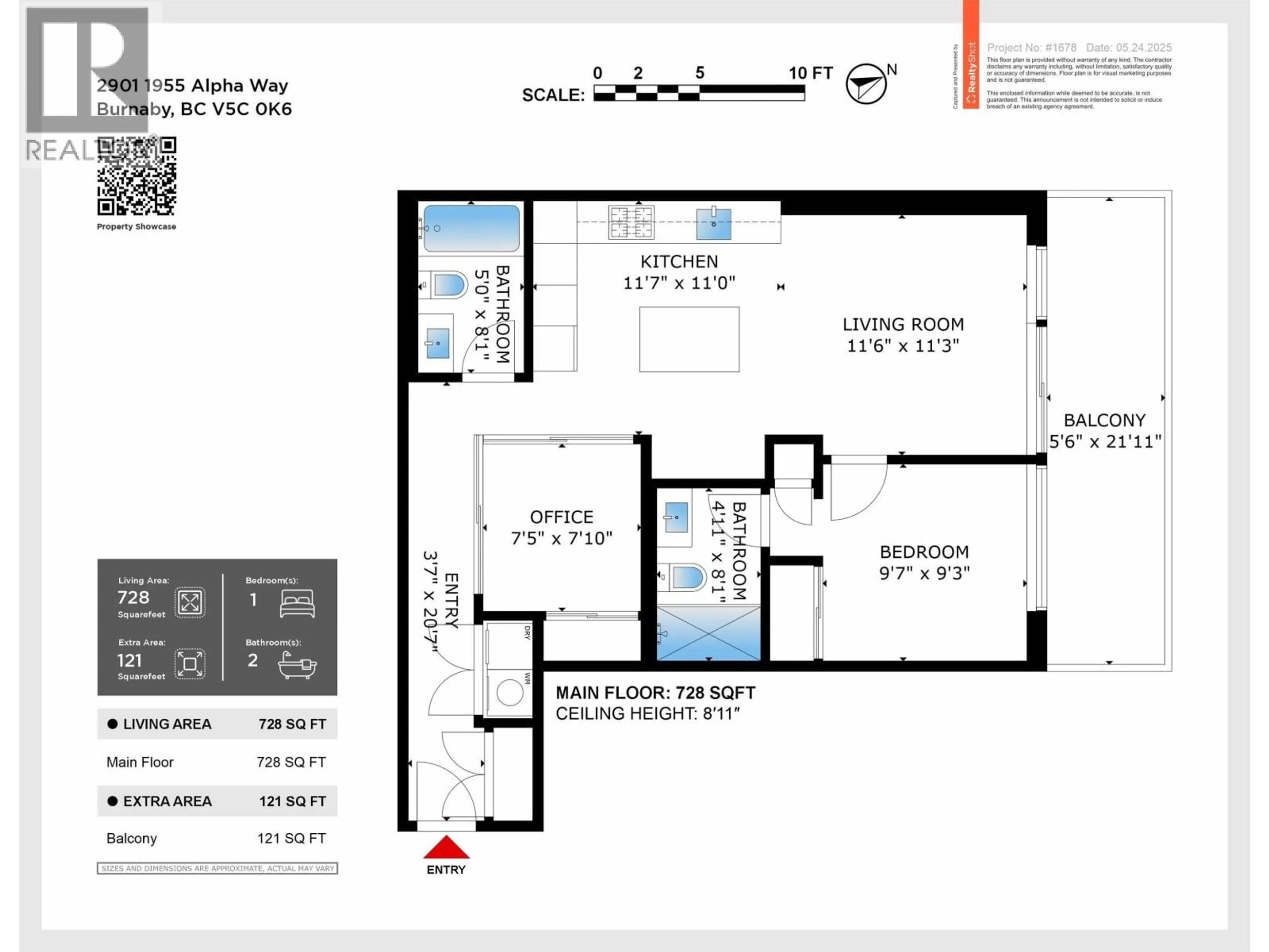 Floor plan for 2901 - 1955 ALPHA WAY, Burnaby British Columbia V5C0K6