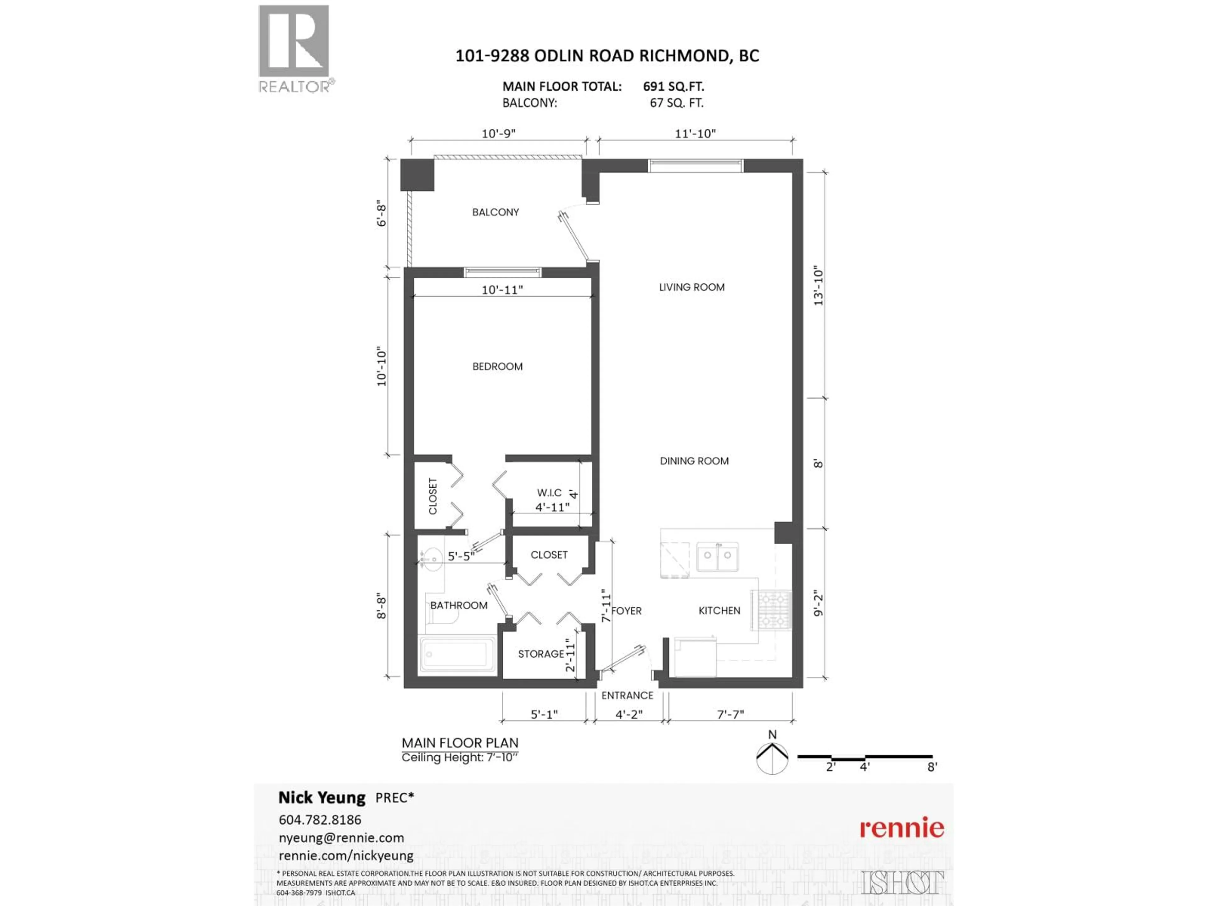 Floor plan for 101 - 9288 ODLIN ROAD, Richmond British Columbia V6X0C3