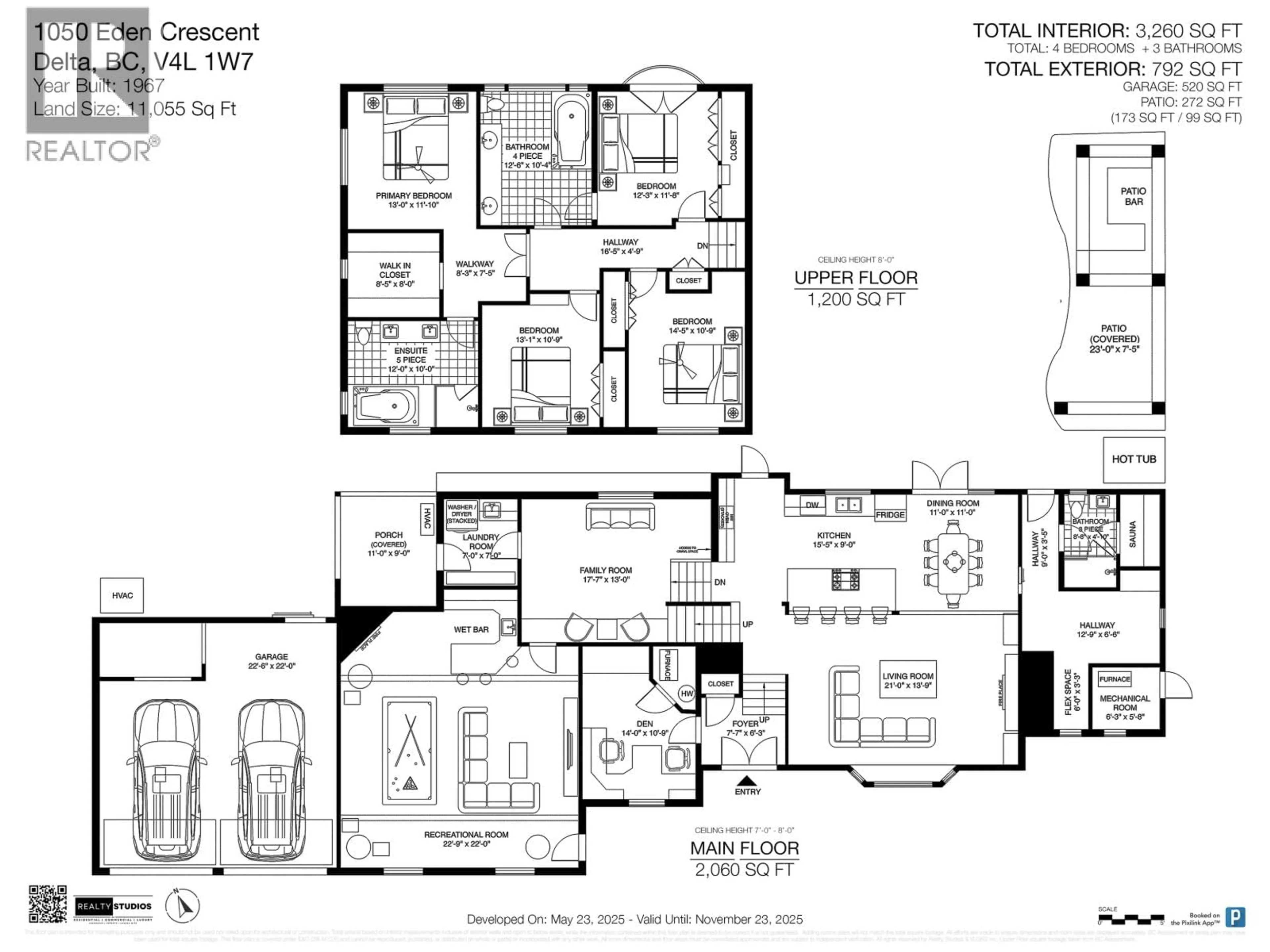 Floor plan for 1050 EDEN CRESCENT, Delta British Columbia V4L1W7