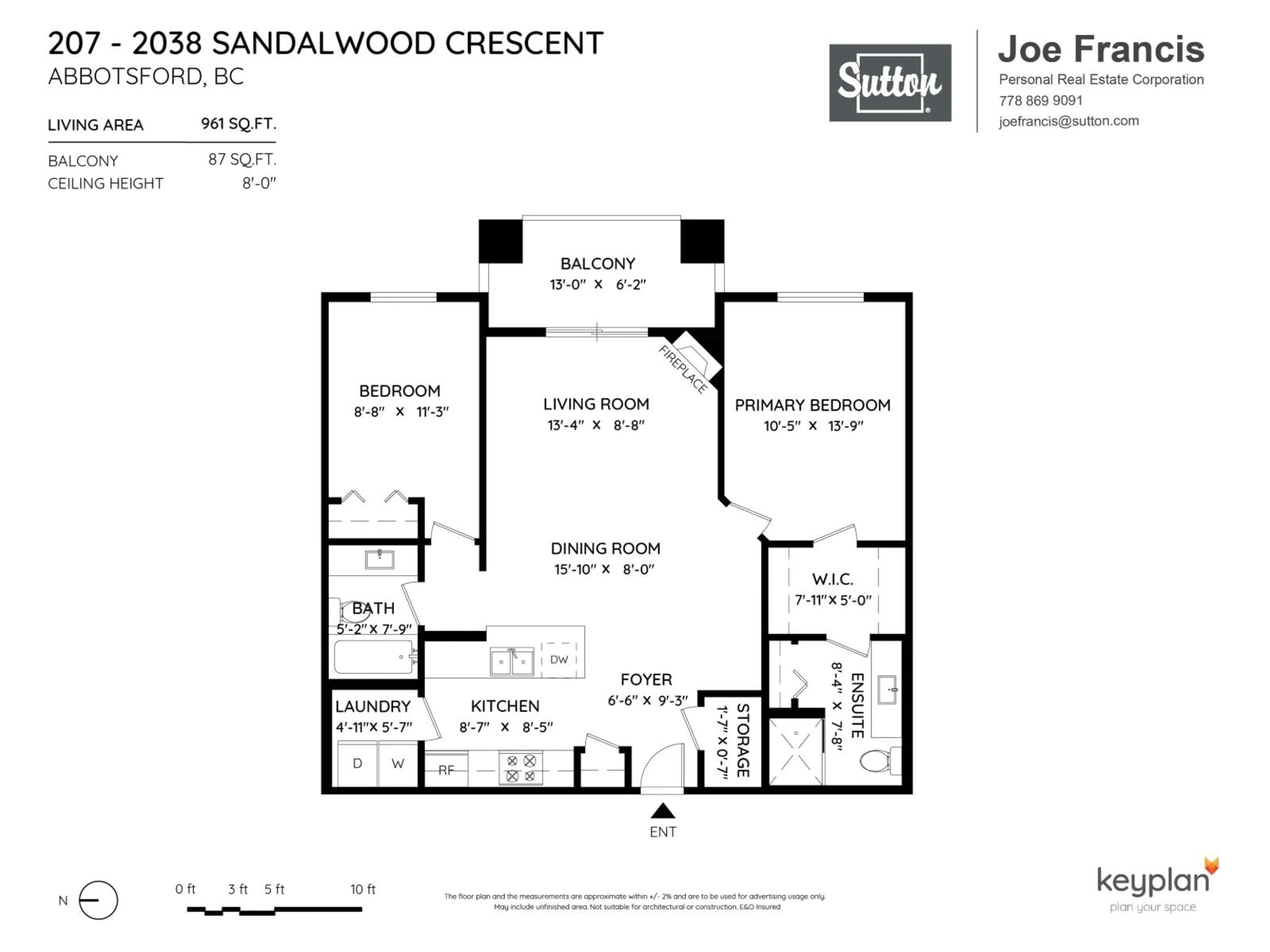 Floor plan for 207 - 2038 SANDALWOOD, Abbotsford British Columbia V2S3H6