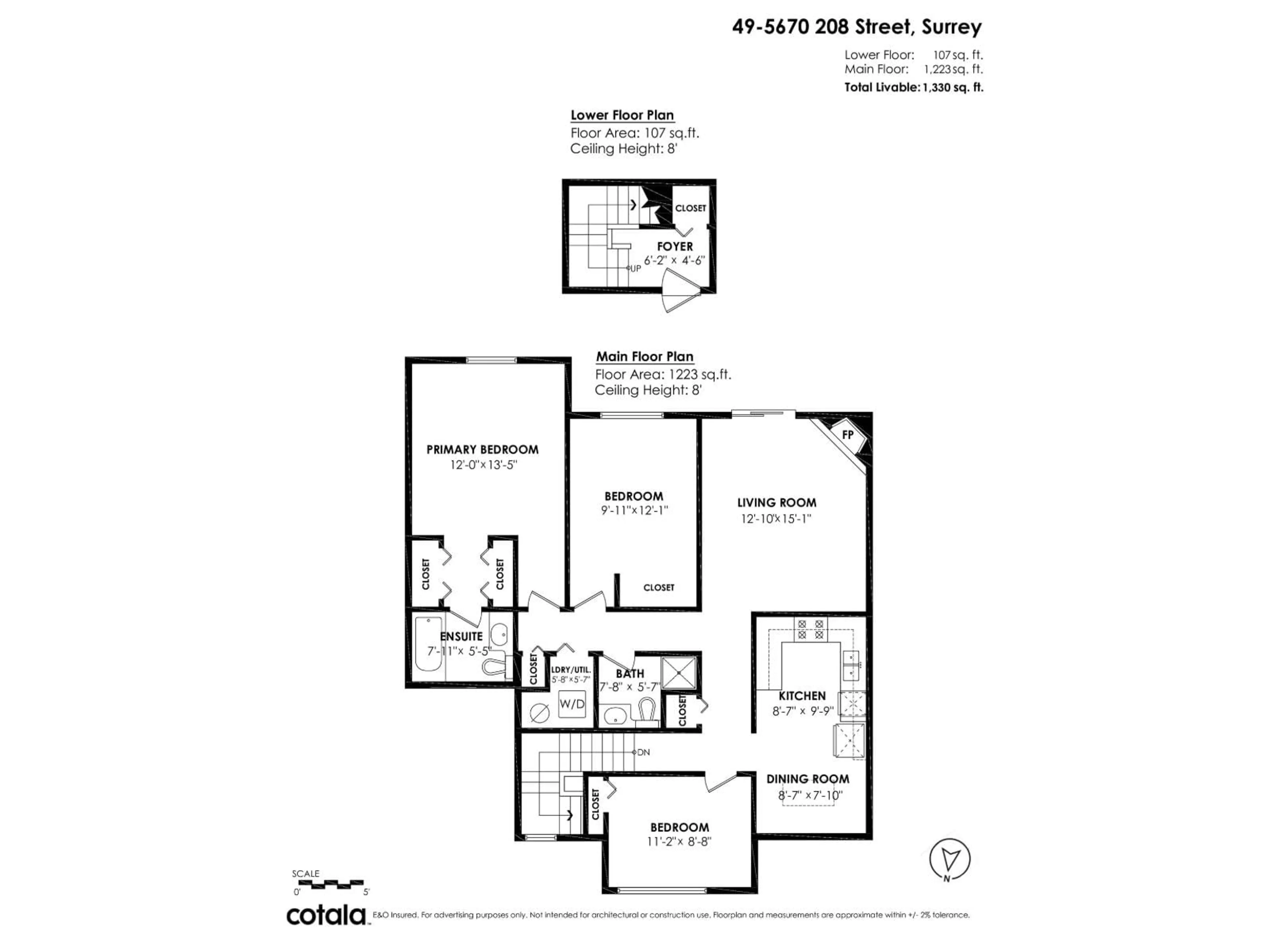 Floor plan for 49 - 5670 208, Langley British Columbia V3A8G4