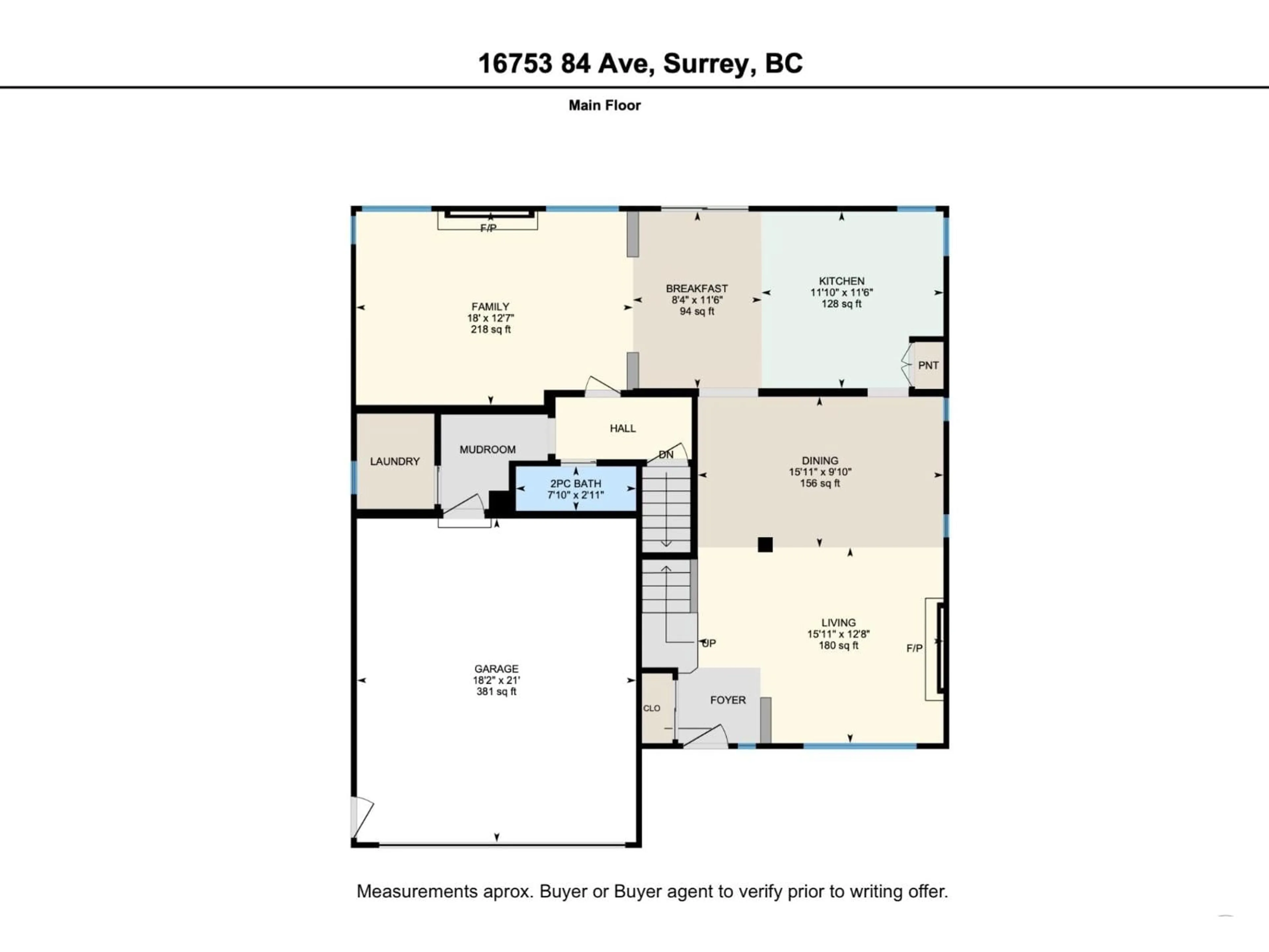 Floor plan for 16753 84, Surrey British Columbia V4N4W1