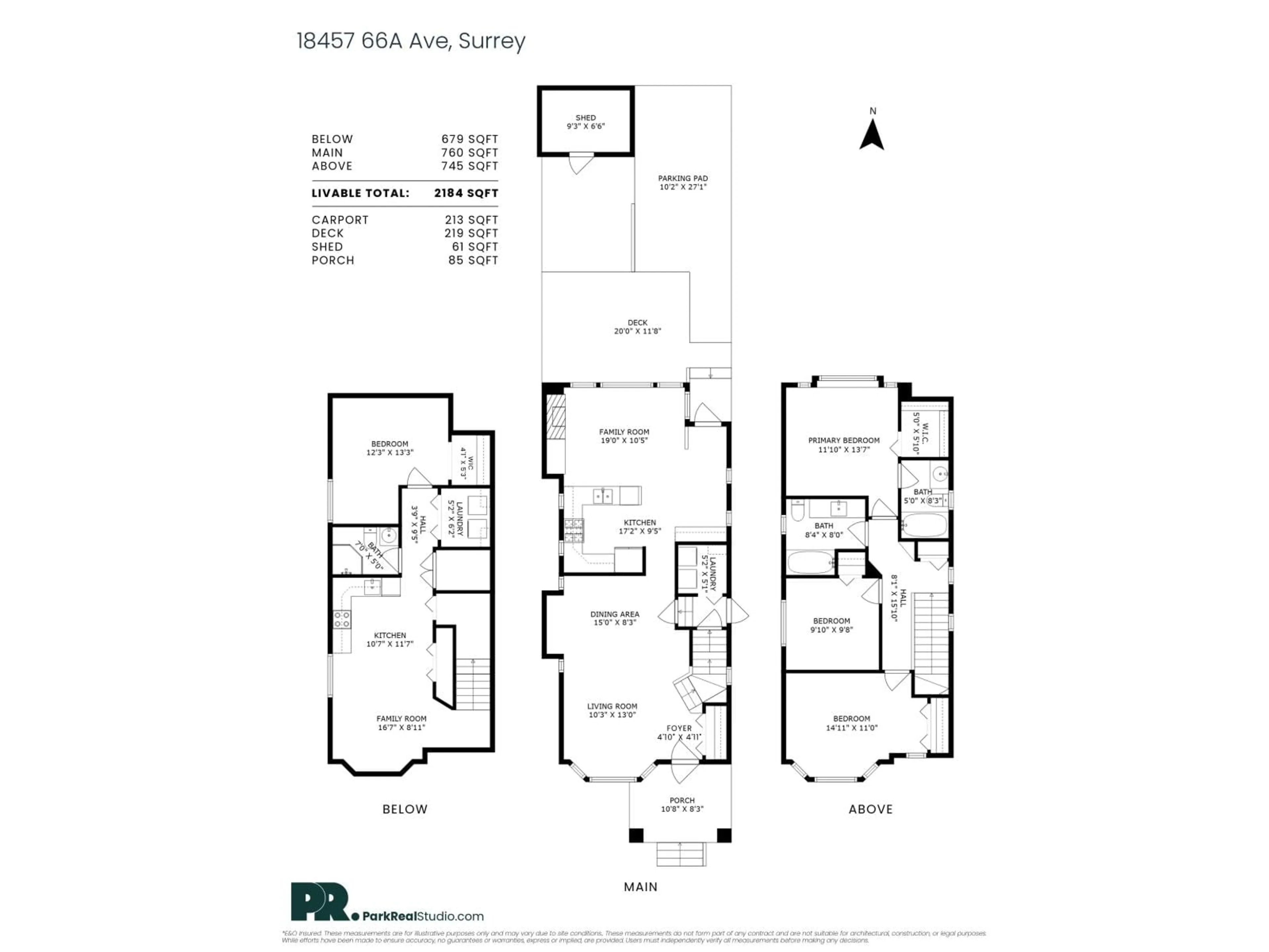 Floor plan for 18457 66A, Surrey British Columbia V3S9B1