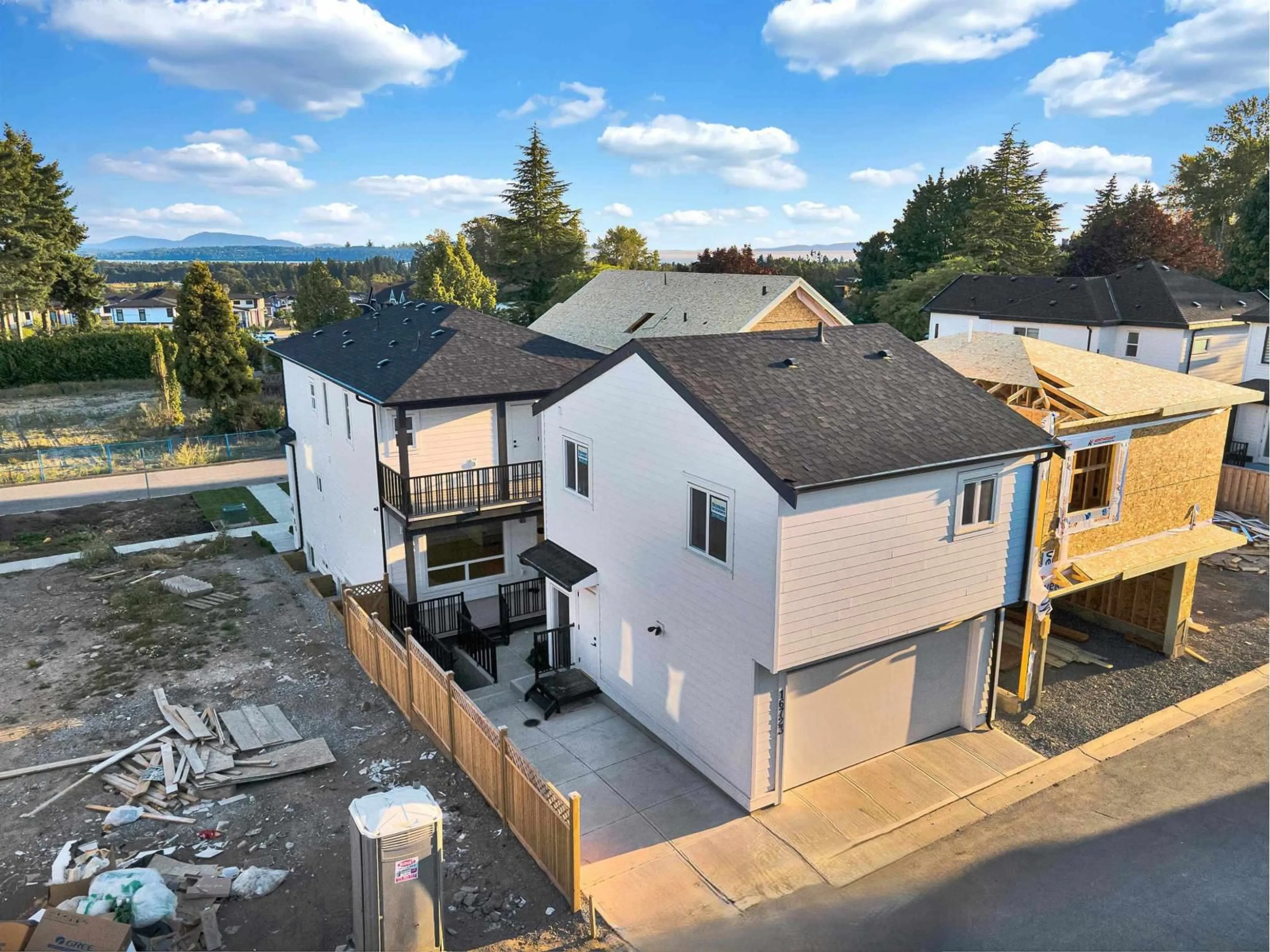 A pic from outside/outdoor area/front of a property/back of a property/a pic from drone, street for 16723 19A, Surrey British Columbia V3Z1K2