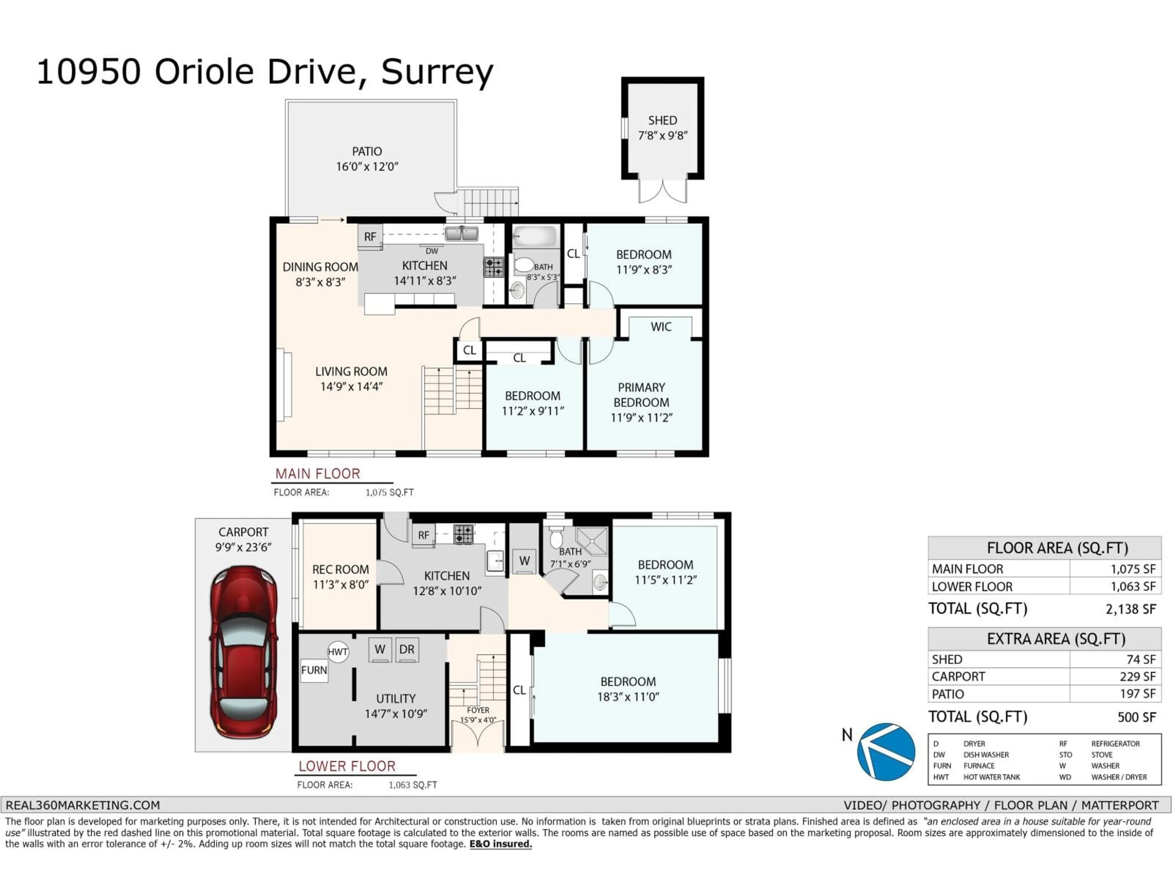 Floor plan for 10950 ORIOLE, Surrey British Columbia V3R5A6