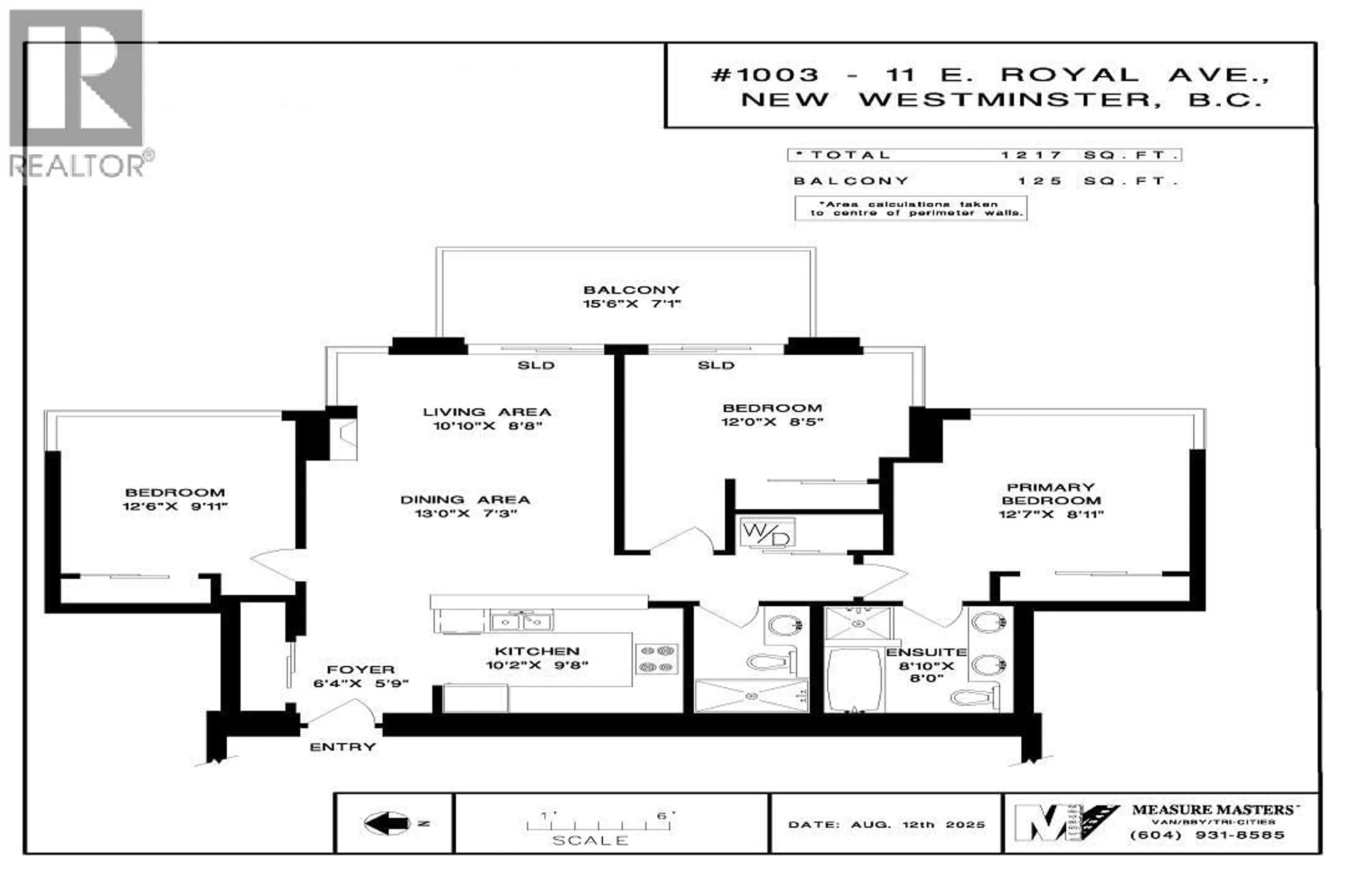 Floor plan for 1003 - 11 ROYAL AVENUE, New Westminster British Columbia V3L0A8