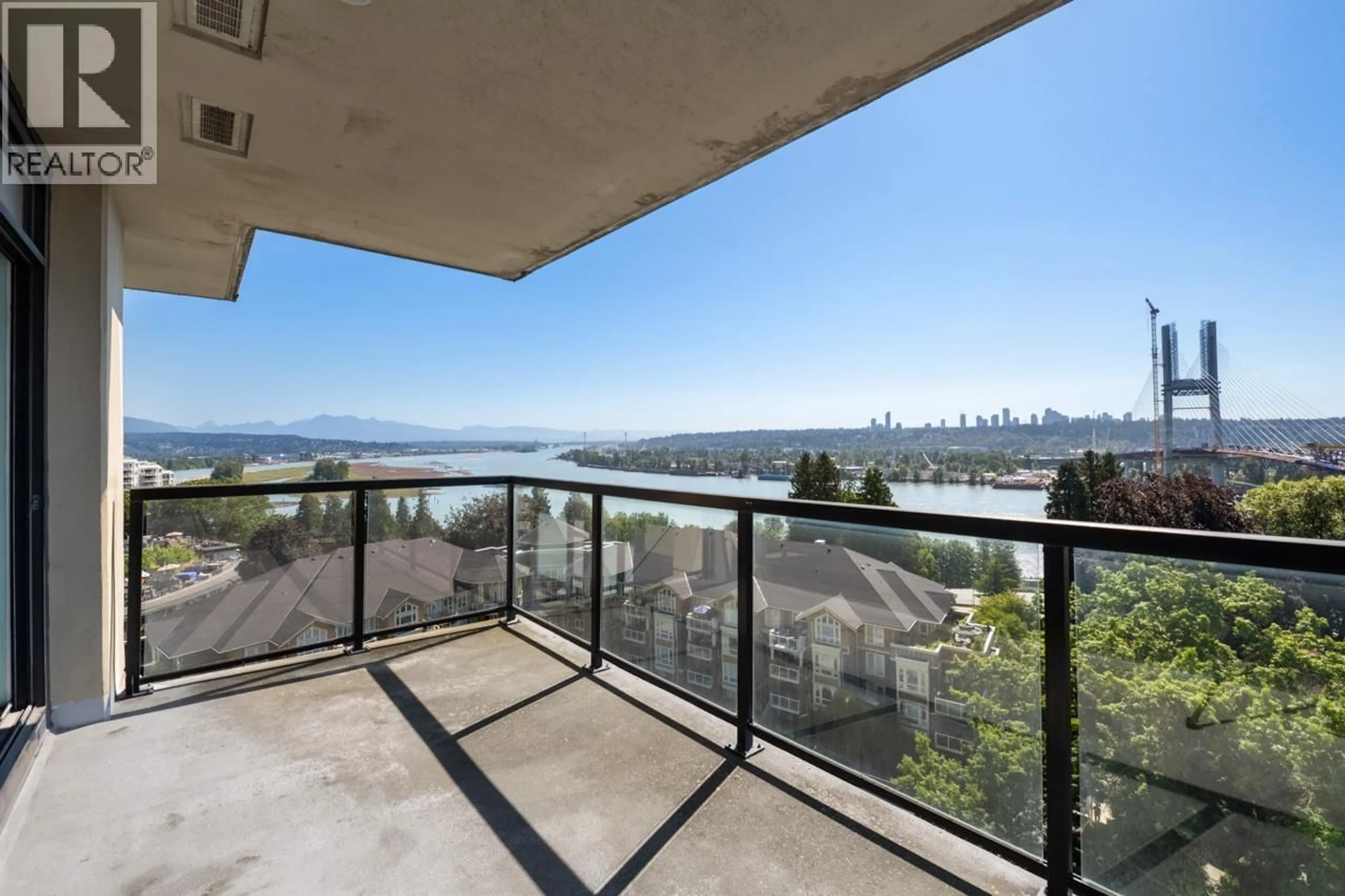 Balcony in the apartment, water/lake/river/ocean view for 1003 - 11 ROYAL AVENUE, New Westminster British Columbia V3L0A8