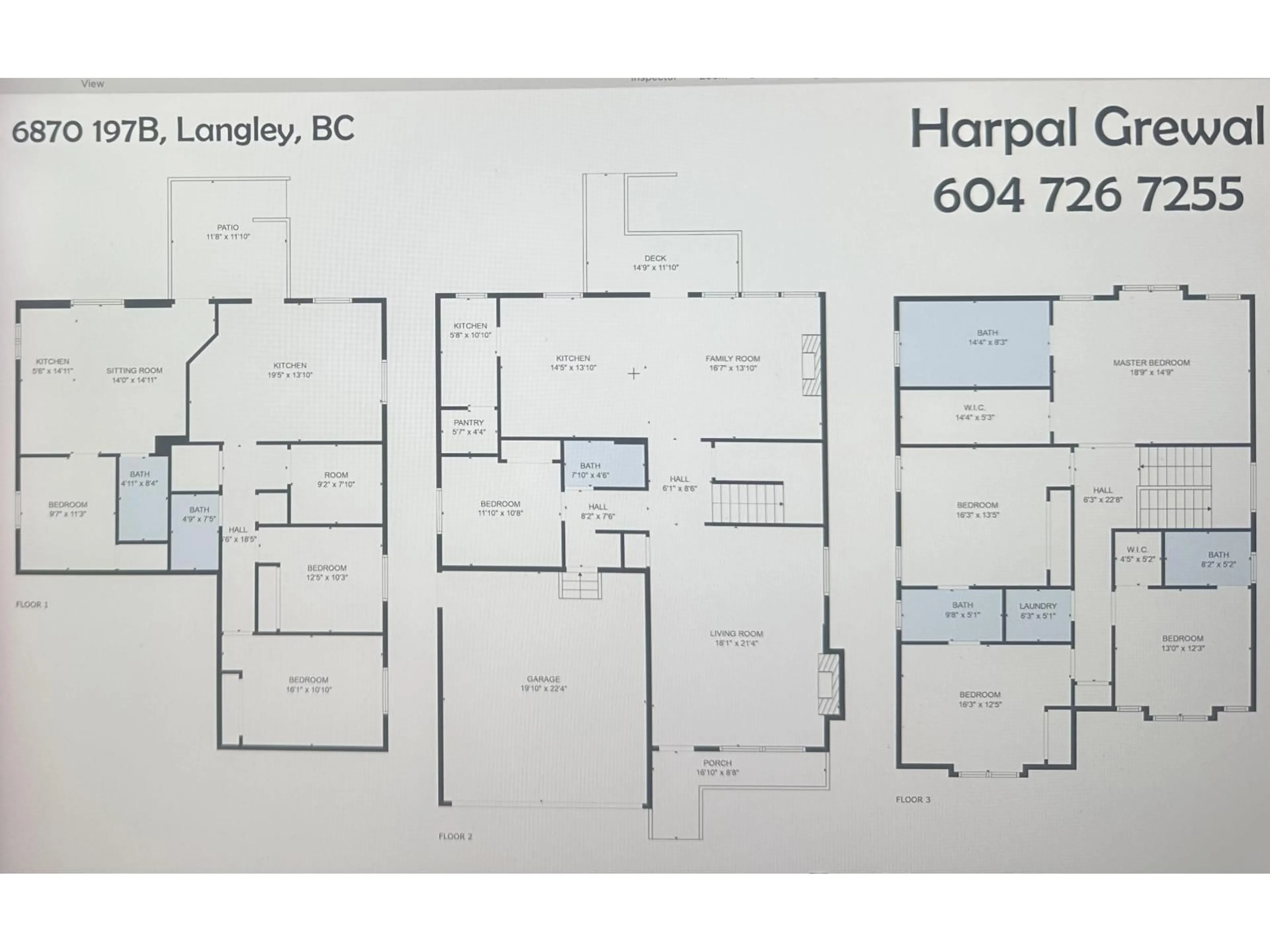 Floor plan for 6870 197B, Langley British Columbia V2Y3H4