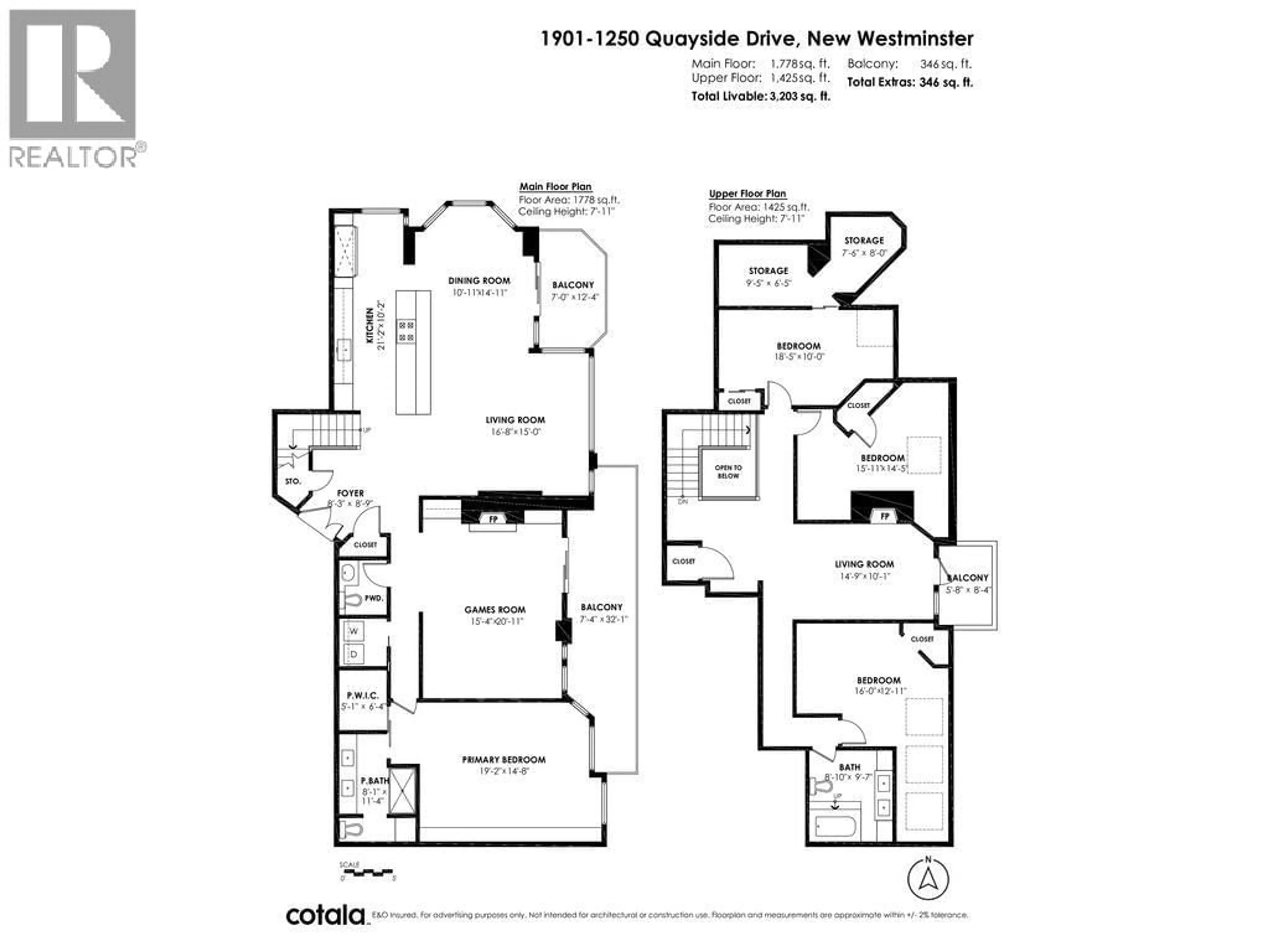 Floor plan for 1901 - 1250 QUAYSIDE DRIVE, New Westminster British Columbia V3M6E2