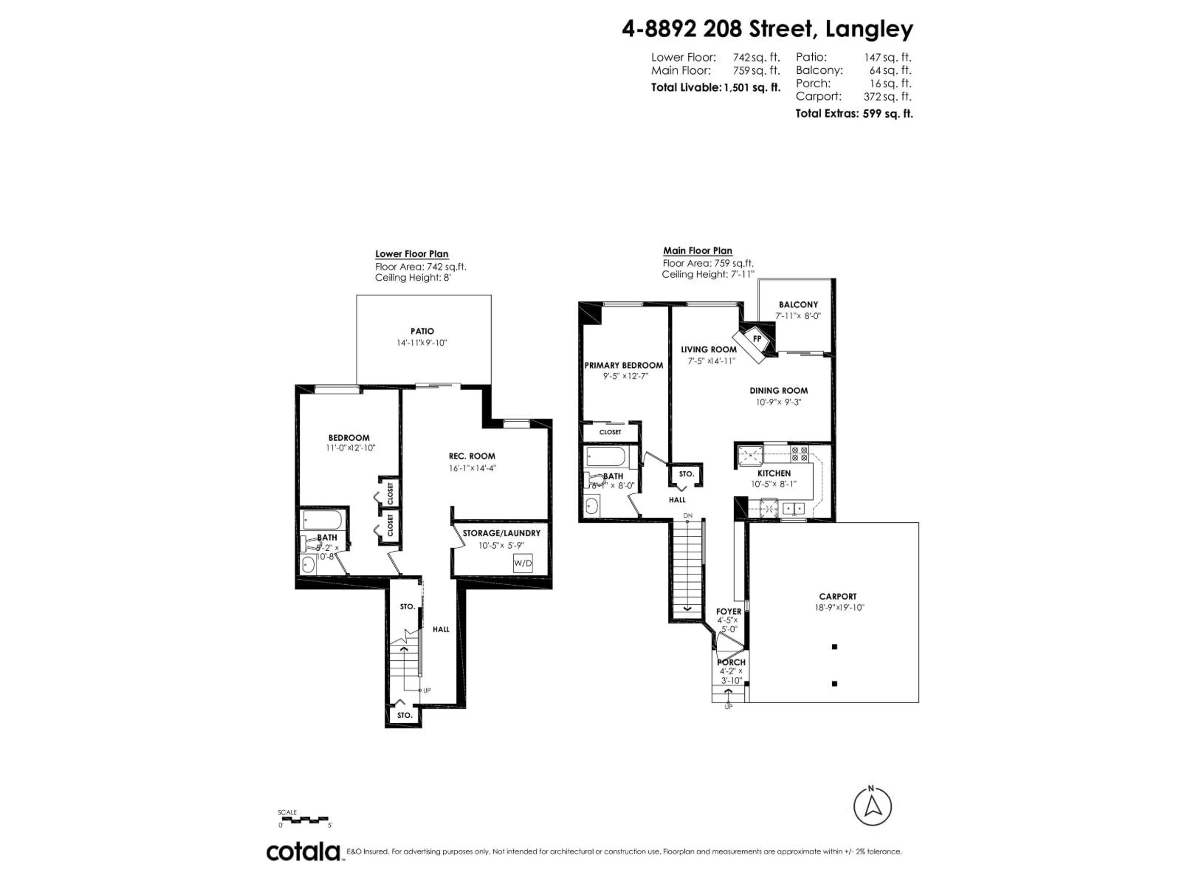 Floor plan for 4 - 8892 208, Langley British Columbia V1M2N8