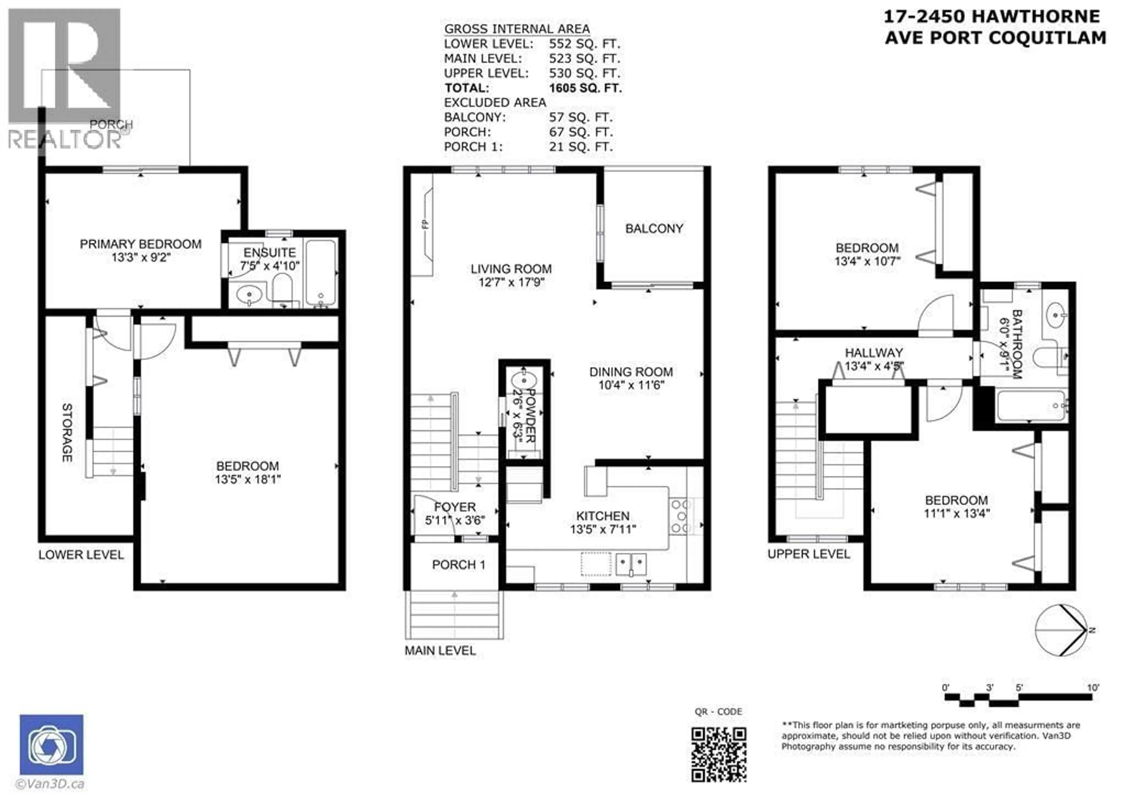 Floor plan for 17 - 2450 HAWTHORNE AVENUE, Port Coquitlam British Columbia V3C6B3
