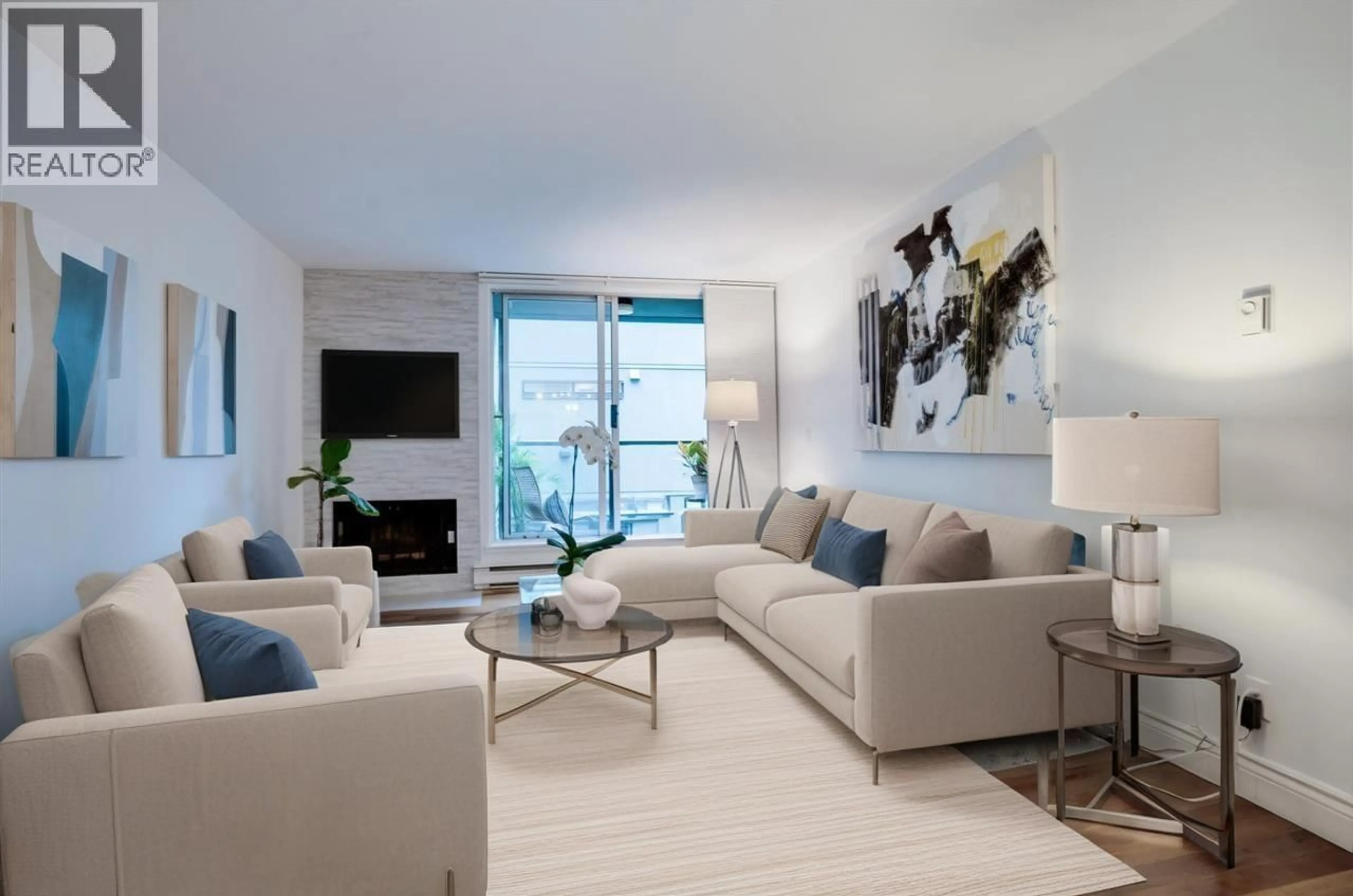 Living room with furniture, unknown for 203 - 1232 HARWOOD STREET, Vancouver British Columbia V6E1S2