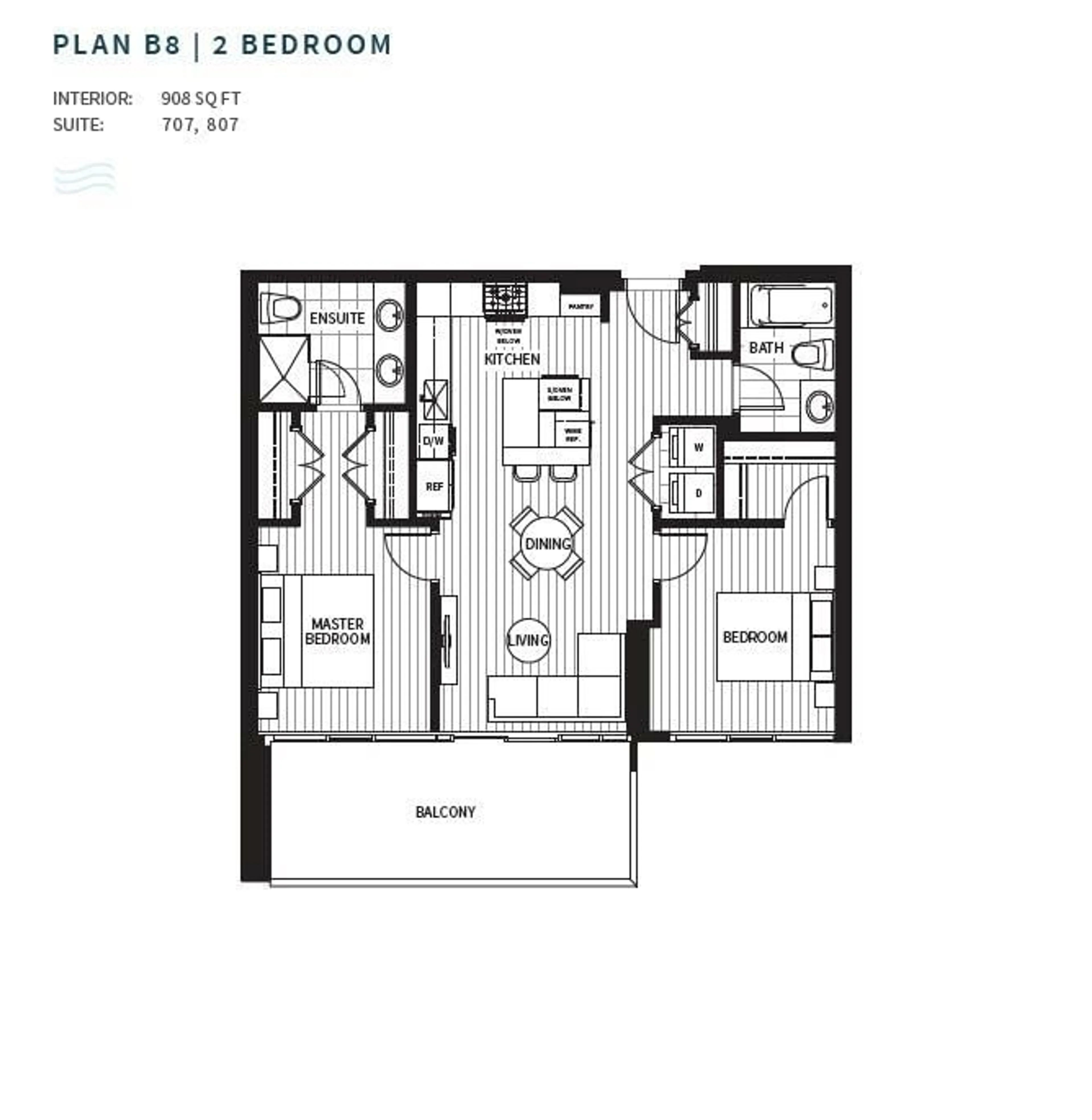 Floor plan for 807 - 1526 FINLAY, White Rock British Columbia V4B4L9