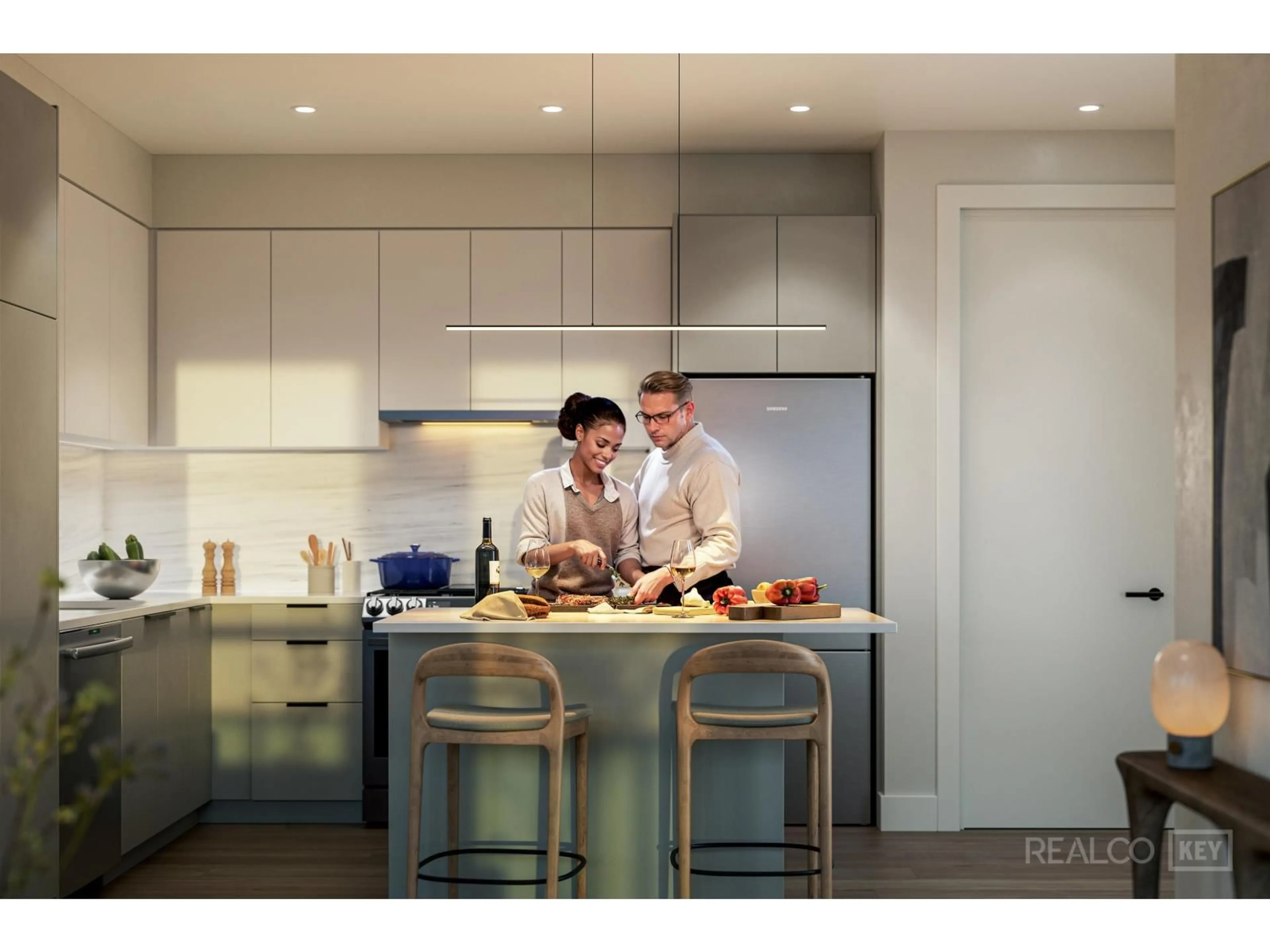 Contemporary kitchen, wood/laminate floor for 116 - 7728 119A, Delta British Columbia V0V0V0