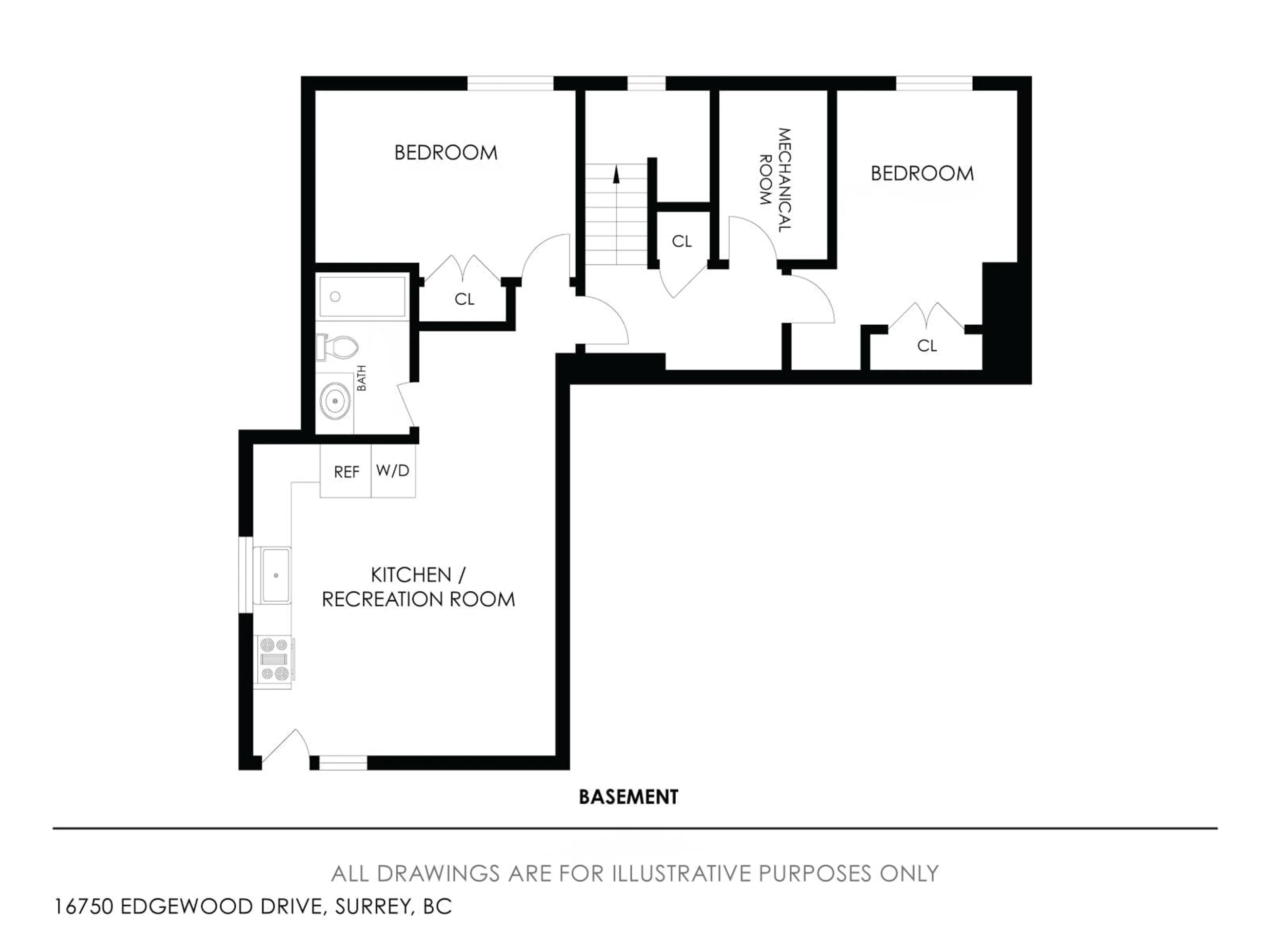 Floor plan for 16750 EDGEWOOD, Surrey British Columbia V3Z9X9