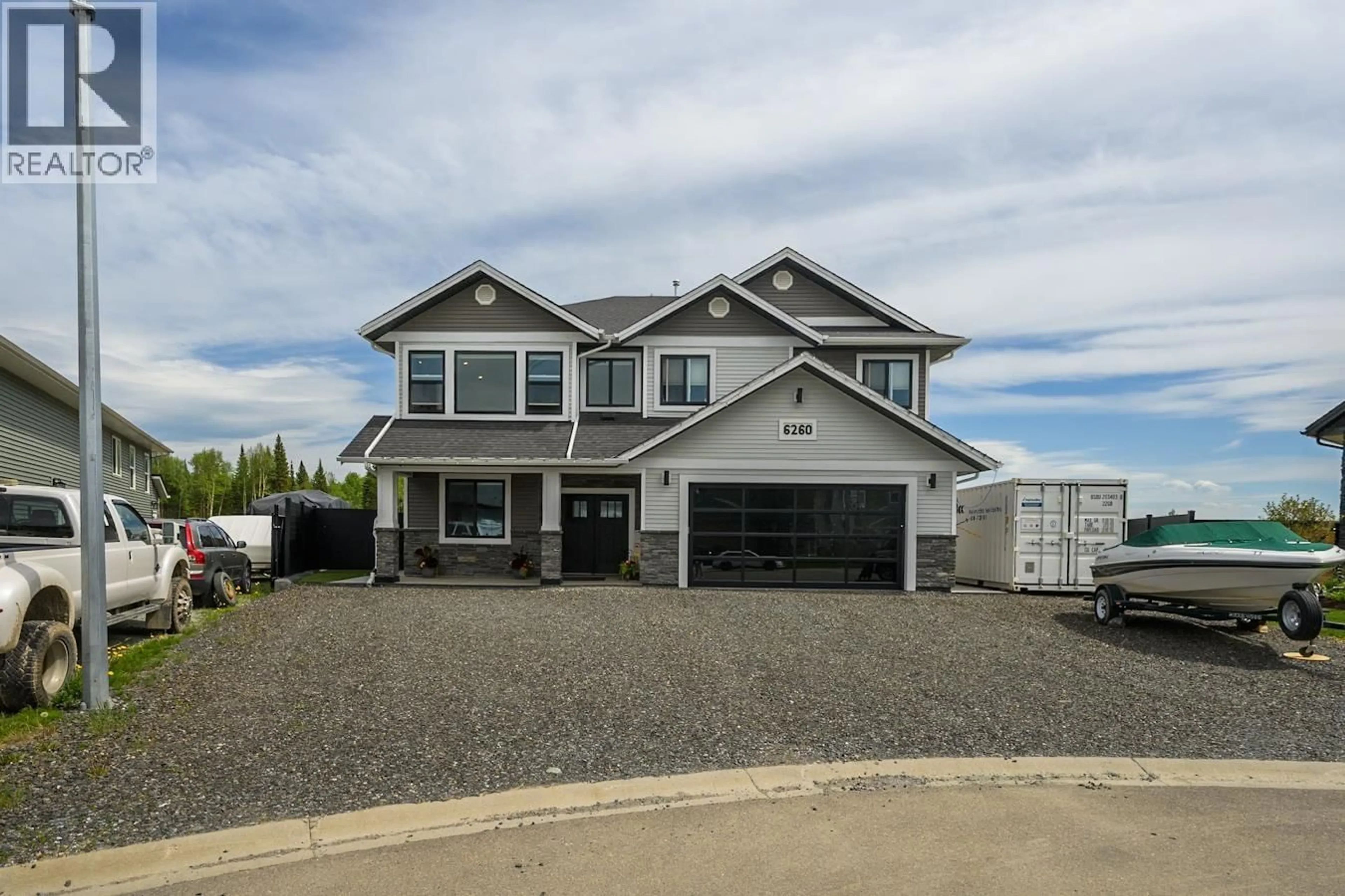 Home with vinyl exterior material, street for 6260 ORBIN PLACE, Prince George British Columbia V2K4X8