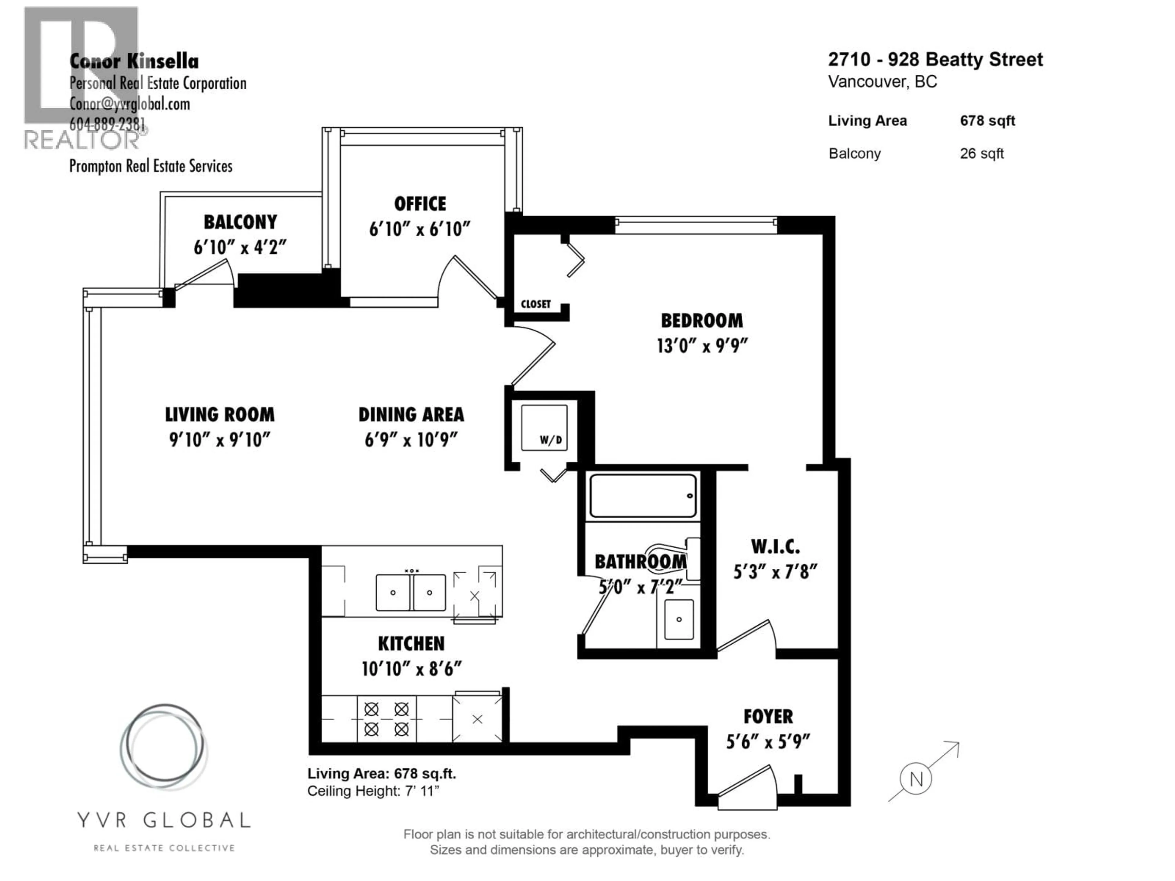 Floor plan for 2710 - 928 BEATTY STREET, Vancouver British Columbia V6Z3G6