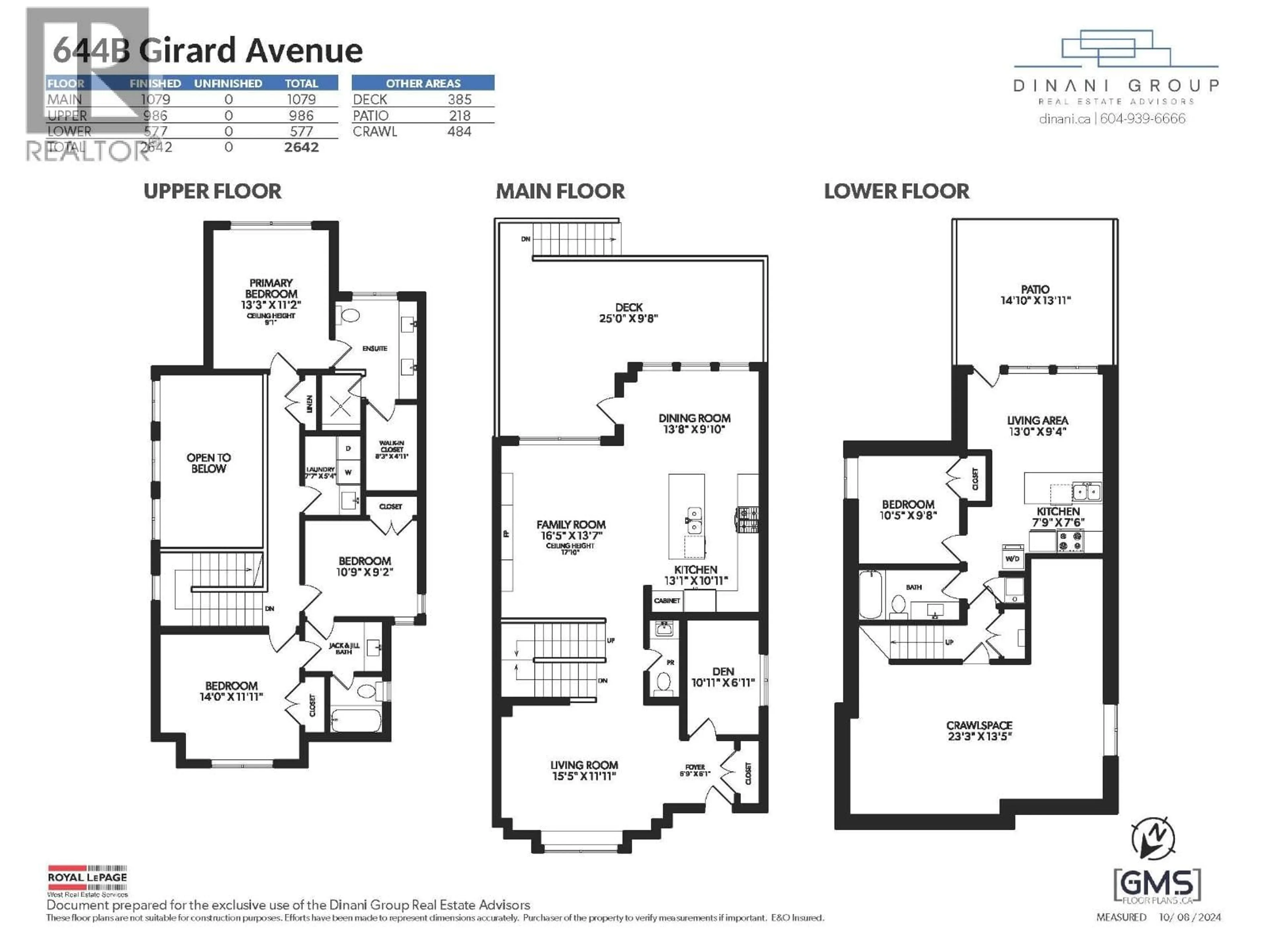 Floor plan for 644B GIRARD AVENUE, Coquitlam British Columbia V3K1S8