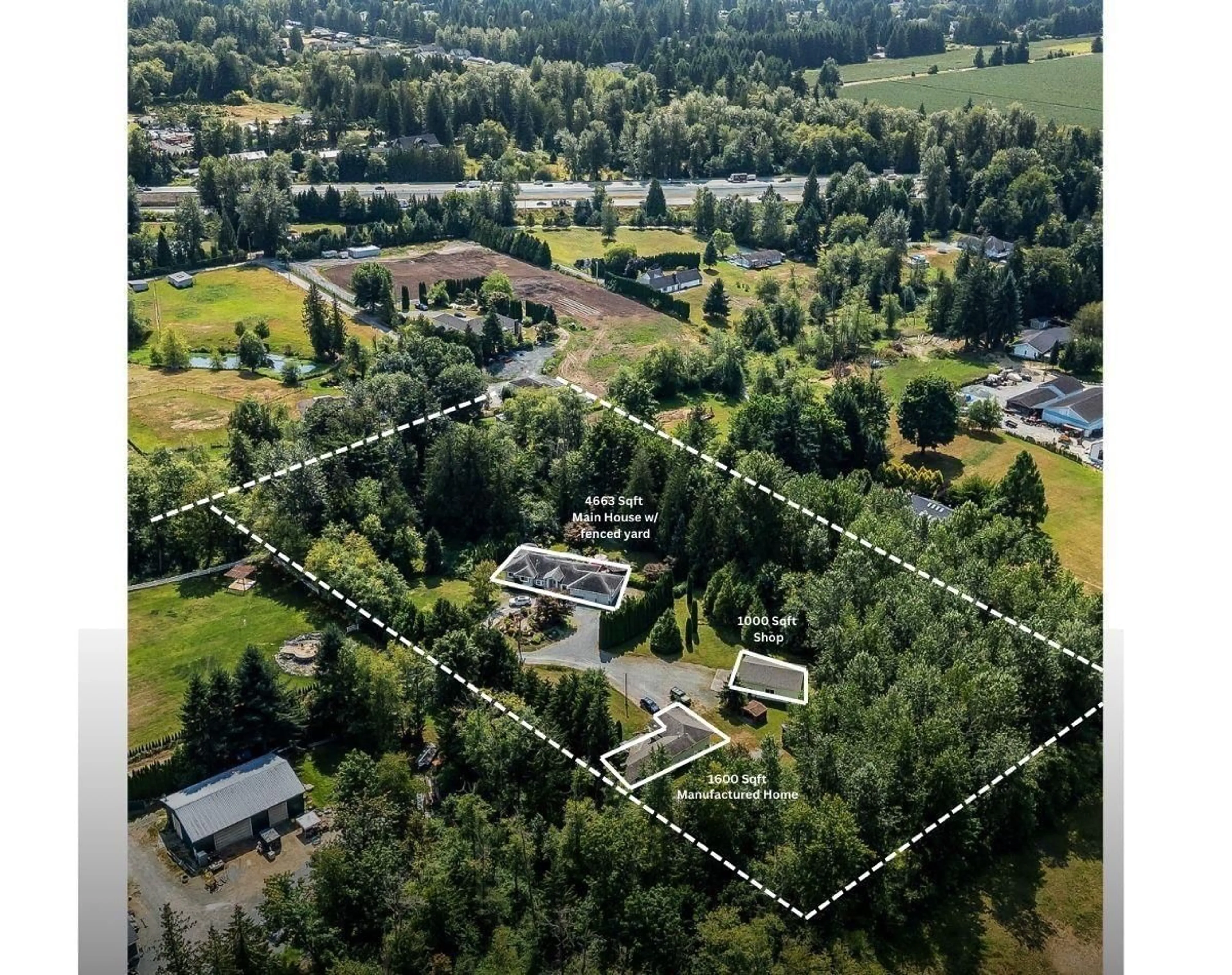 A pic from outside/outdoor area/front of a property/back of a property/a pic from drone, forest/trees view for 6277 256, Langley British Columbia V4W1K2