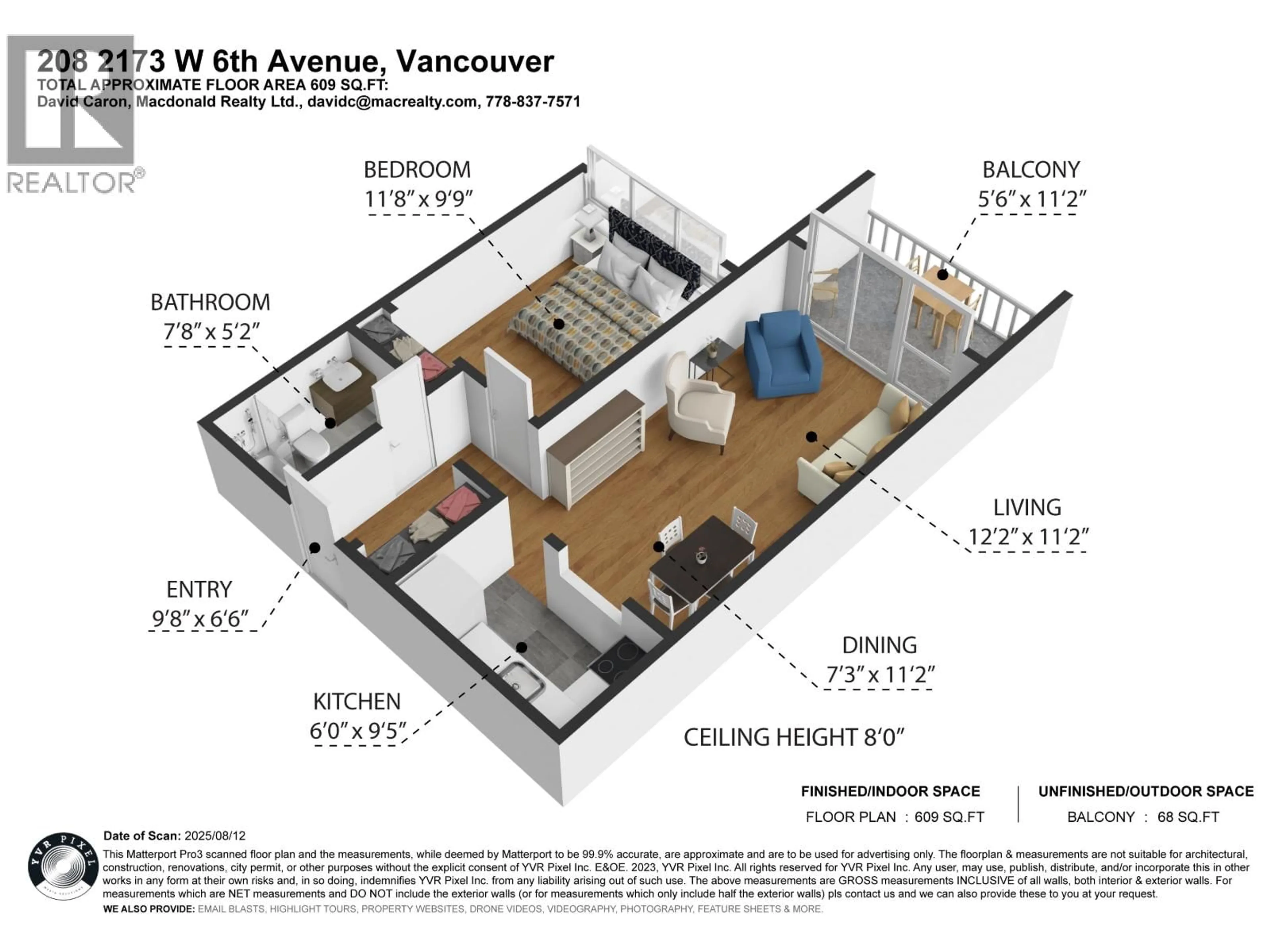 Floor plan for 208 - 2173 6TH AVENUE, Vancouver British Columbia V6K1V5