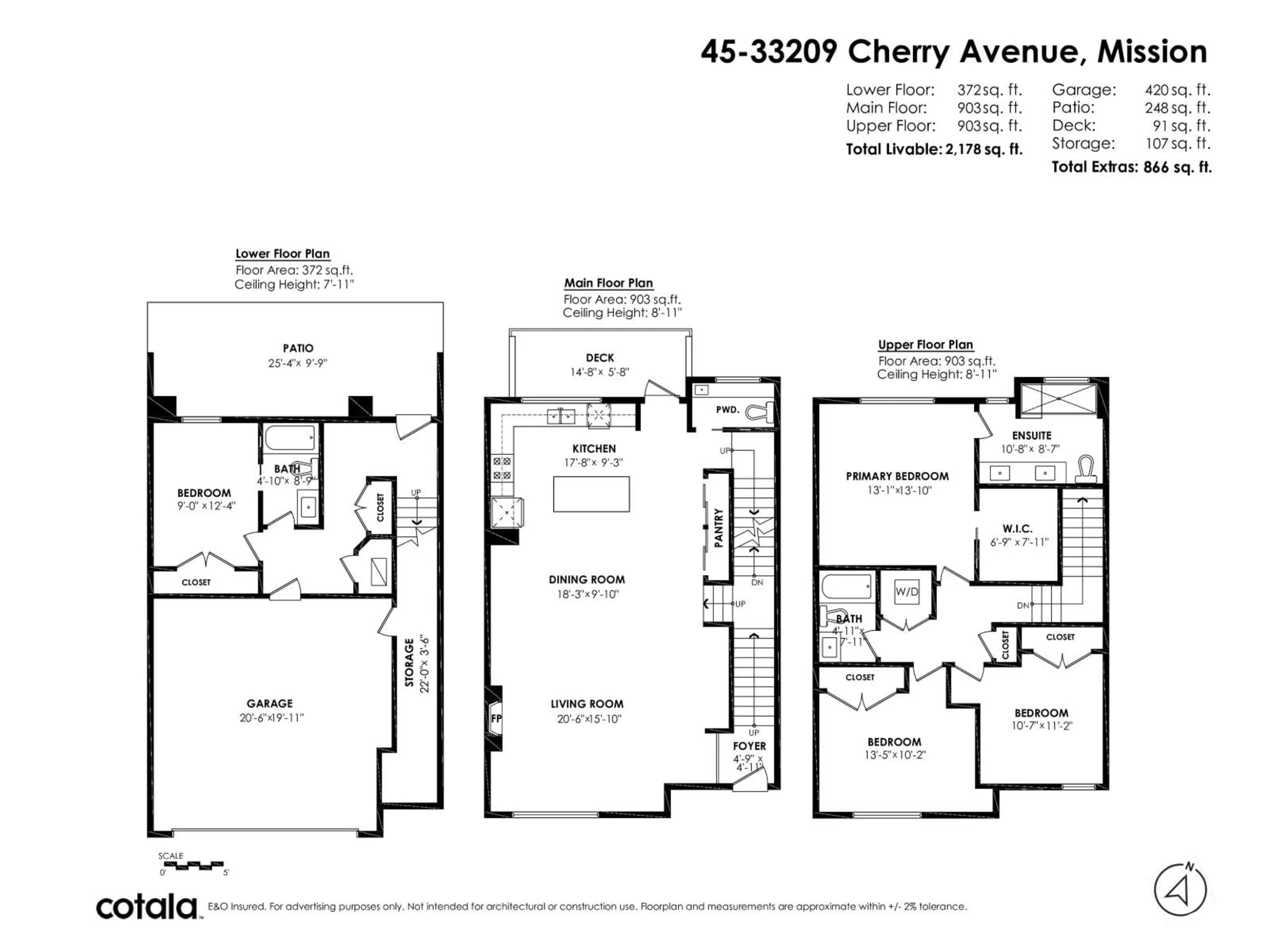 Floor plan for 45 - 33209 CHERRY, Mission British Columbia V2V2V3
