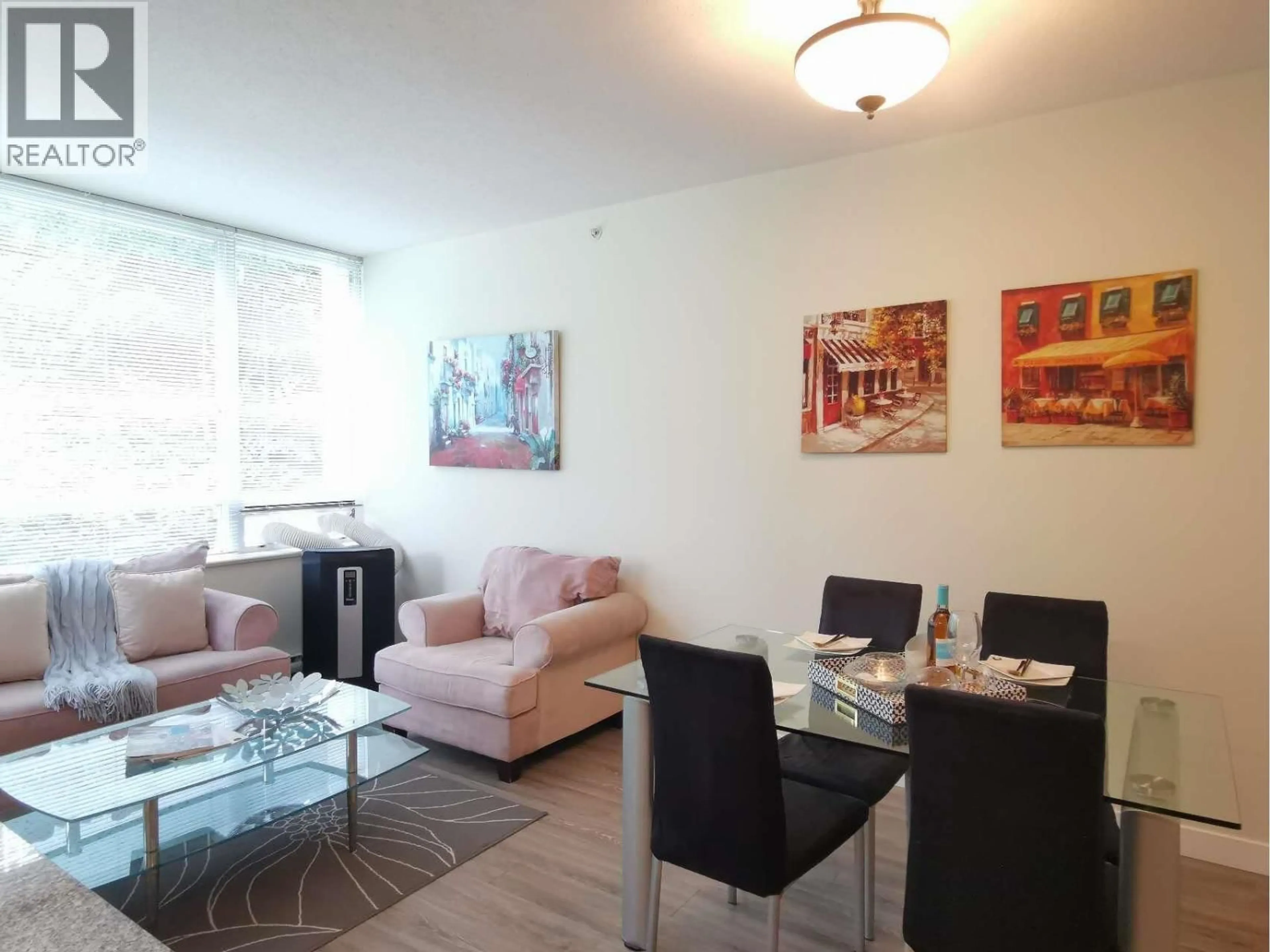 Living room with furniture, wood/laminate floor for 303 - 7555 ALDERBRIDGE WAY, Richmond British Columbia V6X4L3