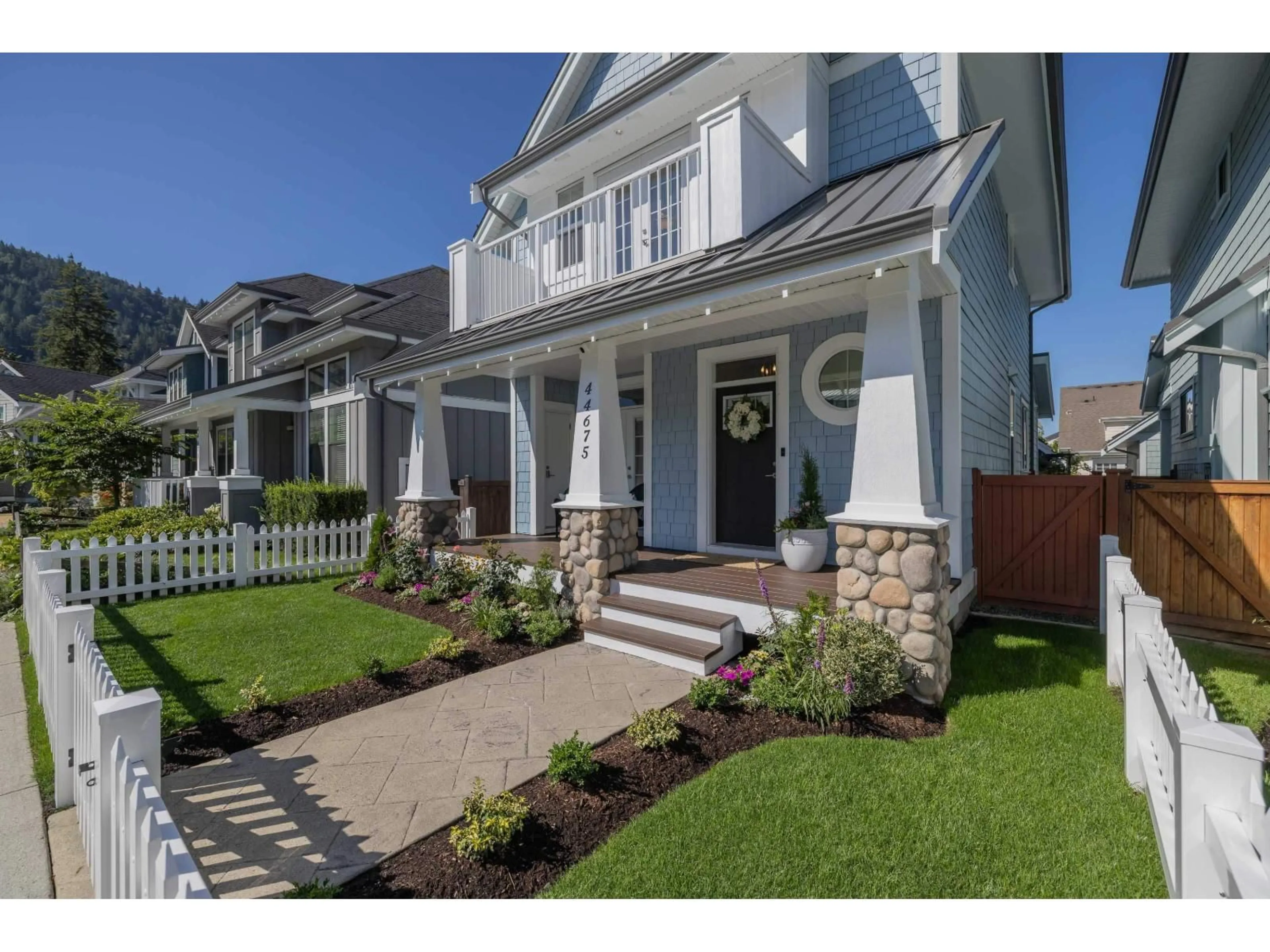 Home with vinyl exterior material, street for 44675 ANGLERS BOULEVARD, Chilliwack British Columbia V2R0Z5
